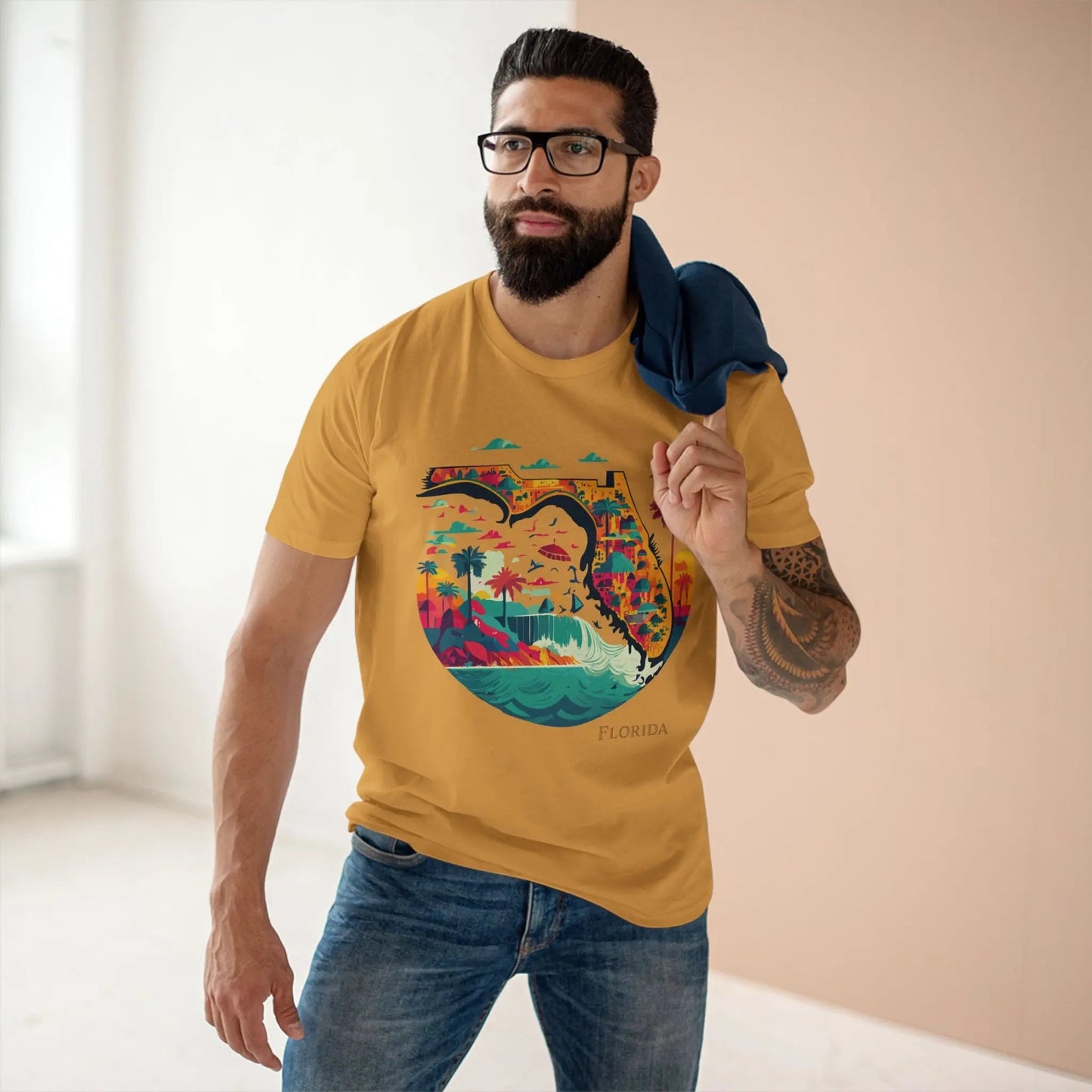 Florida State Shirt Unisex Premium Cotton Tee With Original Art Design Retro2Nova