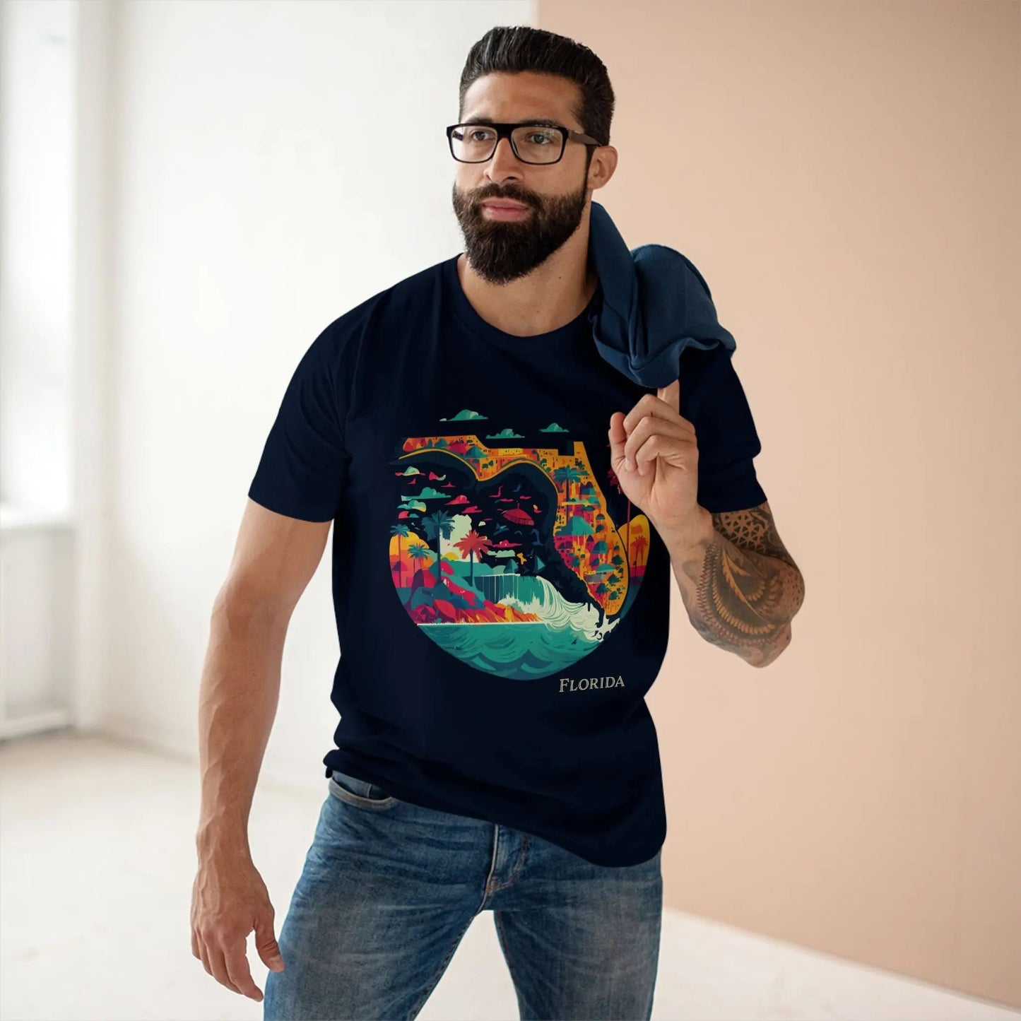 Florida State Shirt Unisex Premium Cotton Tee With Original Art Design Retro2Nova