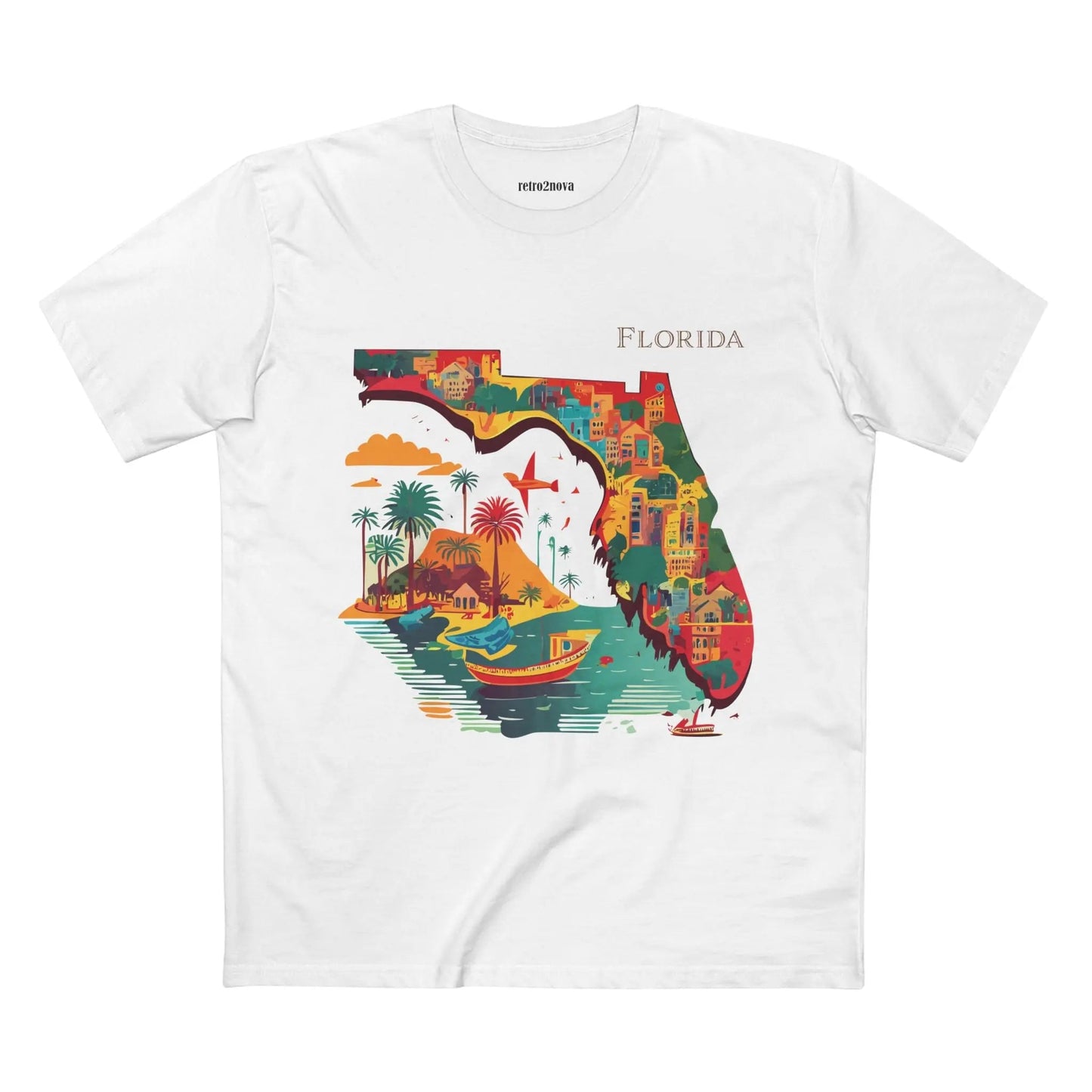 Florida State Shirt Unisex Premium Cotton Tee With Original Art By Retro2Nova Art Collection