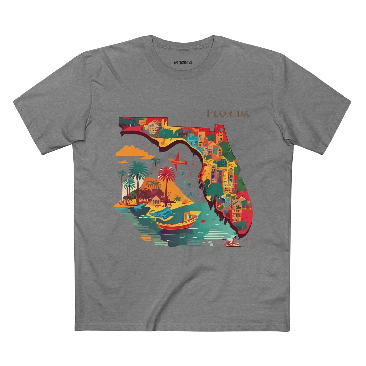 Florida State Shirt Unisex Premium Cotton Tee With Original Art By Retro2Nova Art Collection