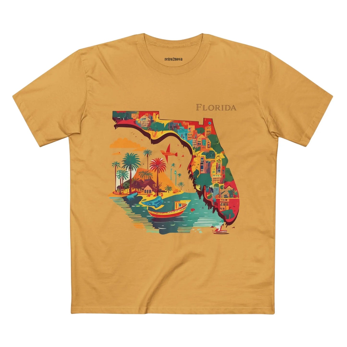 Florida State Shirt Unisex Premium Cotton Tee With Original Art By Retro2Nova Art Collection