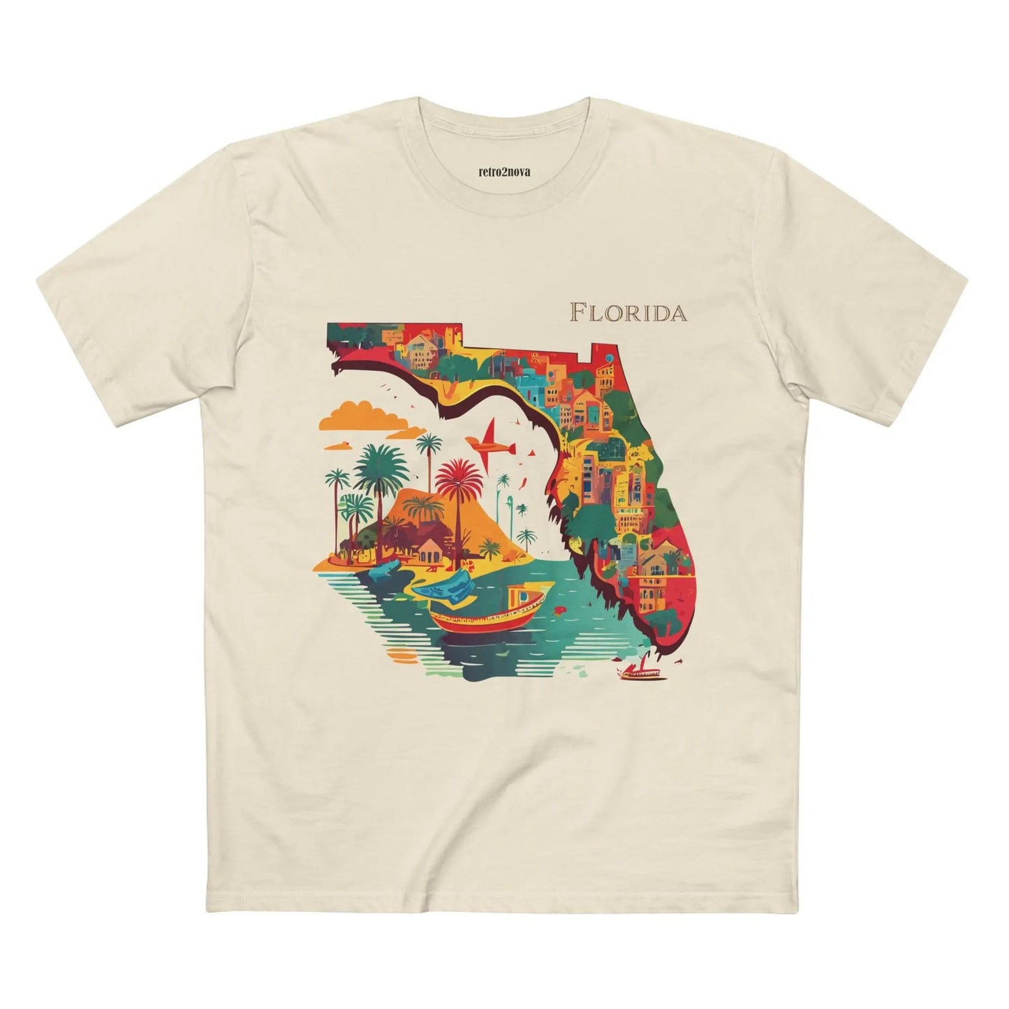 Florida State Shirt Unisex Premium Cotton Tee With Original Art By Retro2Nova Art Collection