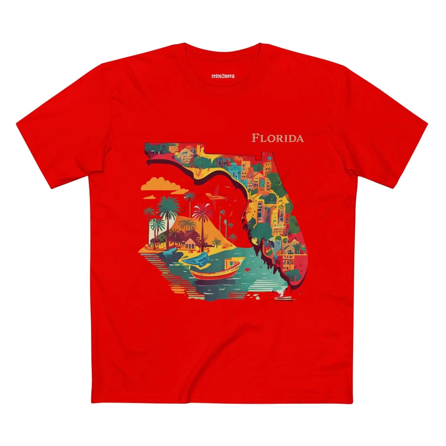 Florida State Shirt Unisex Premium Cotton Tee With Original Art By Retro2Nova Art Collection