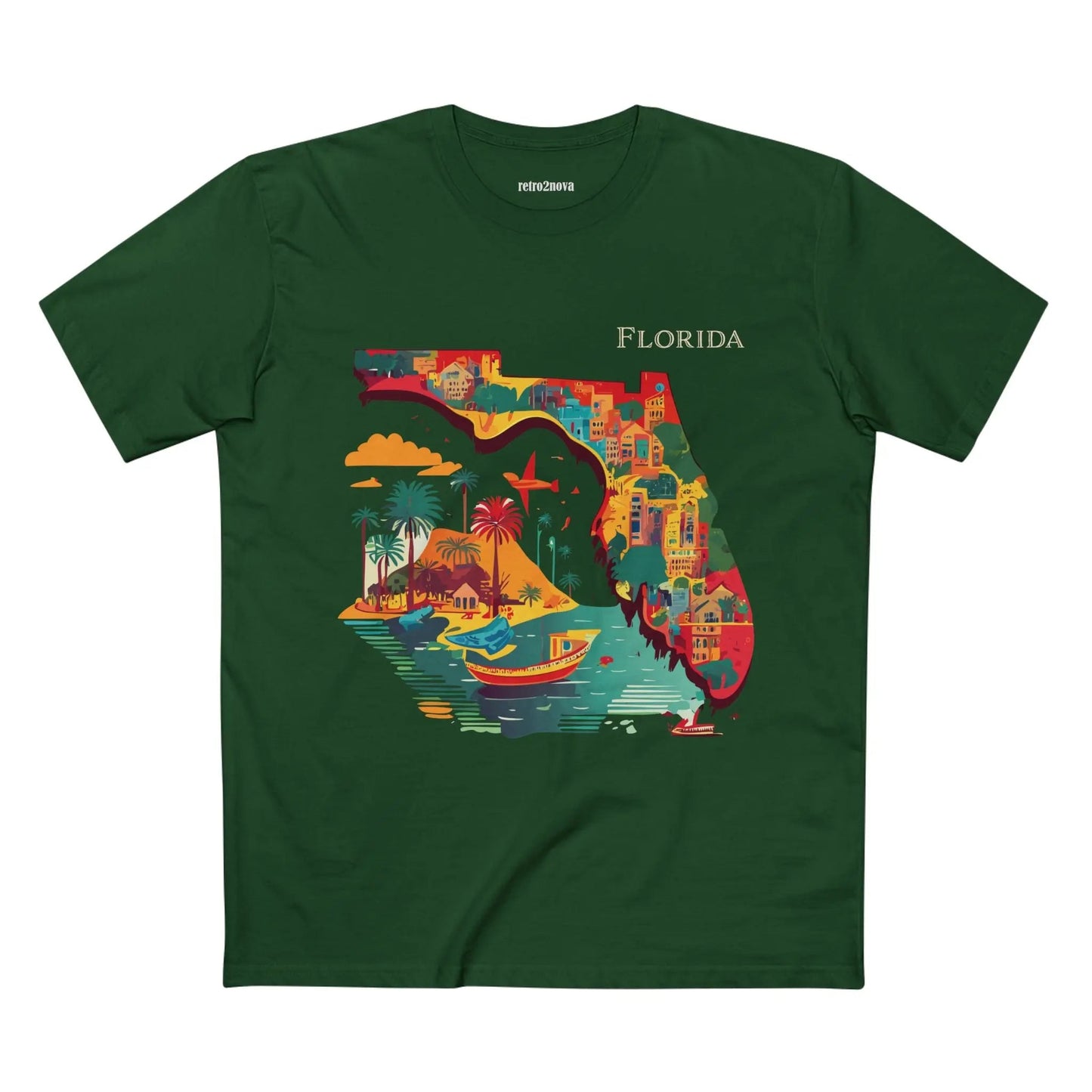 Florida State Shirt Unisex Premium Cotton Tee With Original Art By Retro2Nova Art Collection