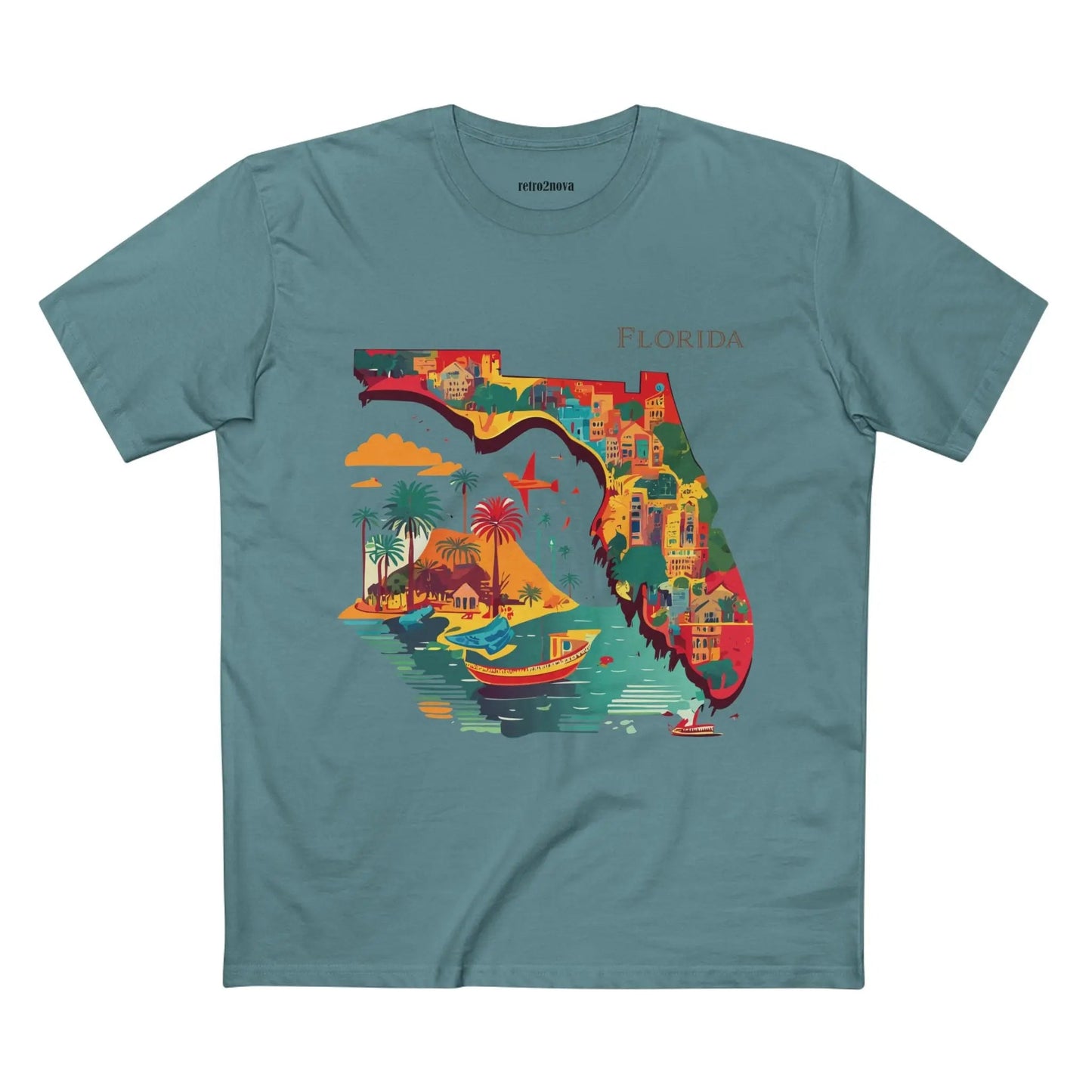 Florida State Shirt Unisex Premium Cotton Tee With Original Art By Retro2Nova Art Collection