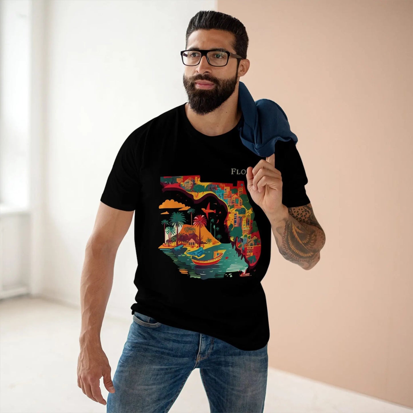 Florida State Shirt Unisex Premium Cotton Tee With Original Art By Retro2Nova Art Collection