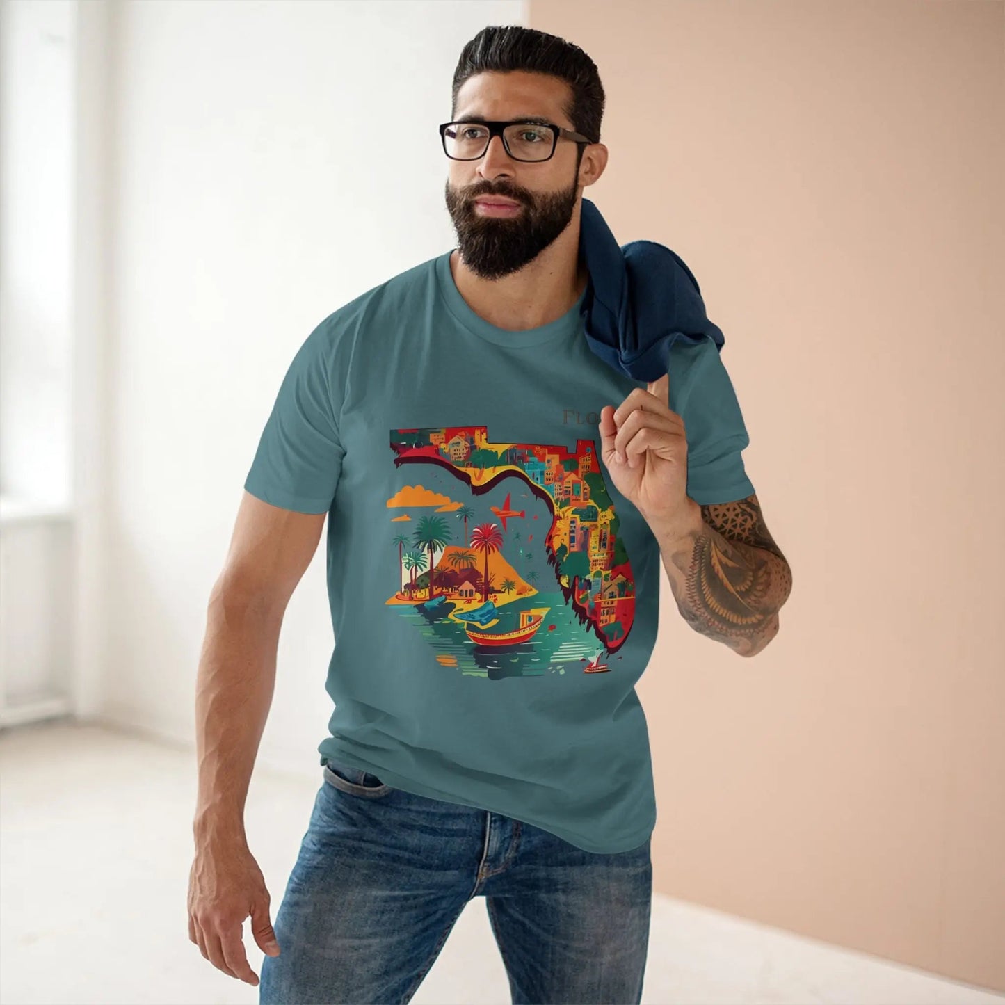 Florida State Shirt Unisex Premium Cotton Tee With Original Art By Retro2Nova Art Collection