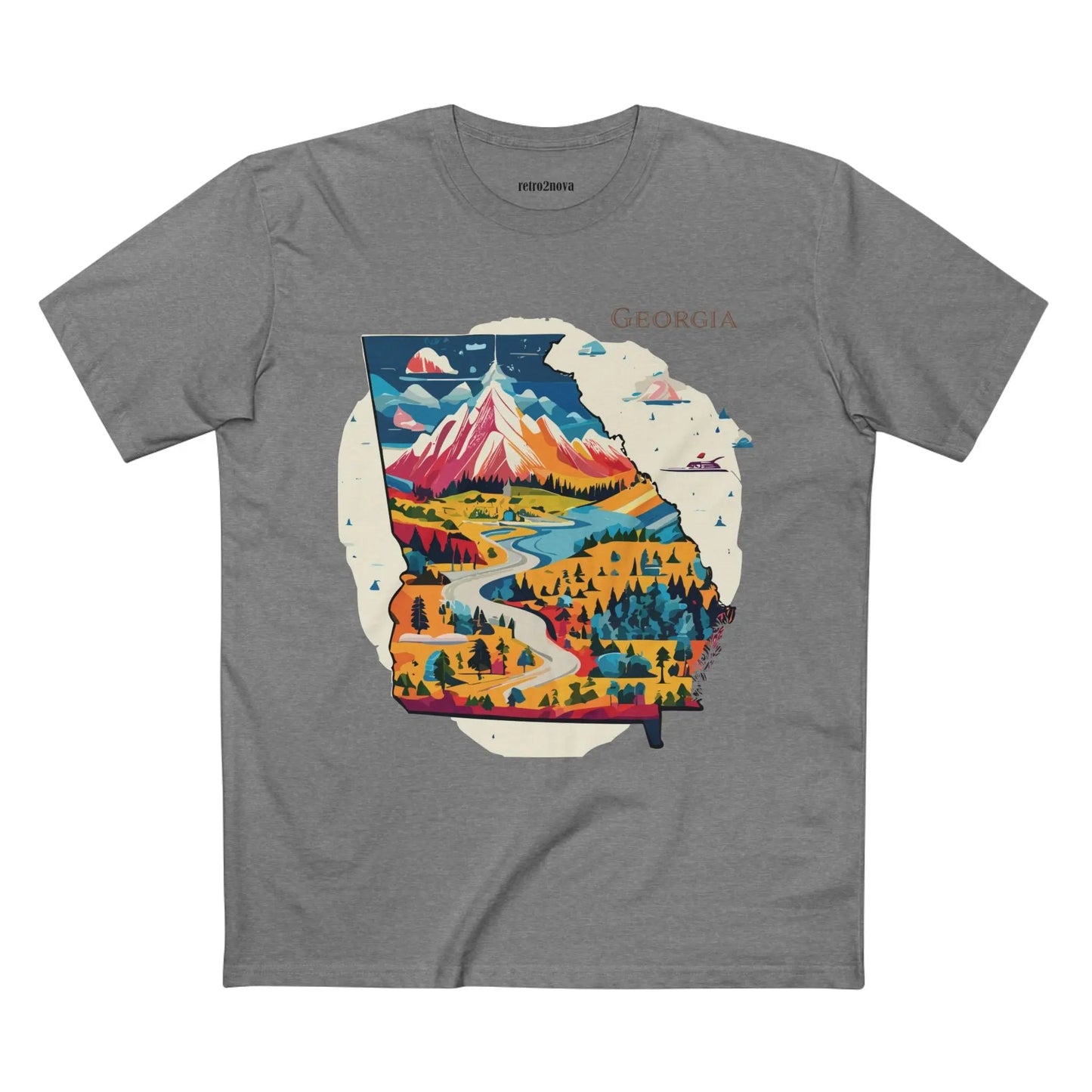 Georgia State Shirt Unisex Premium Cotton Tee With Original Retro Art Design From Our Art Collection