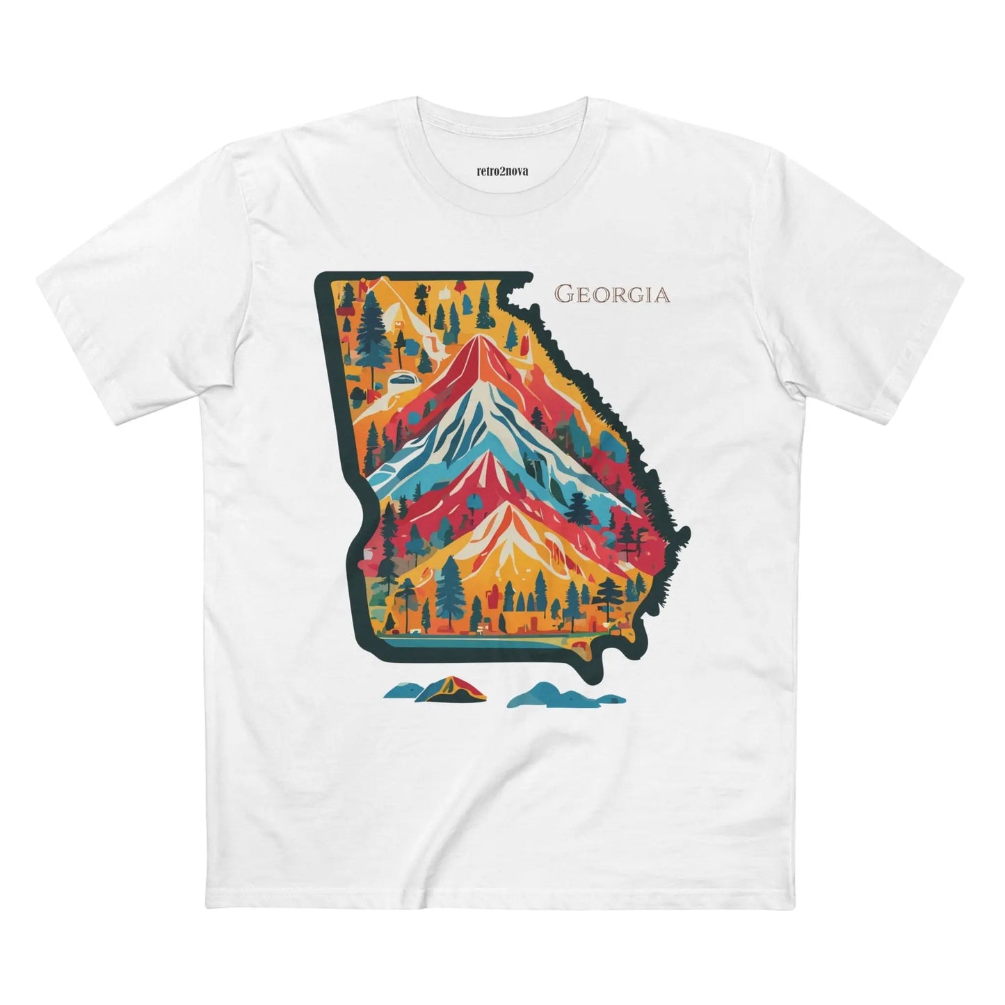 Georgia US State Shirts Unisex Premium Cotton Tee With Original Art Design From Retro2Nova