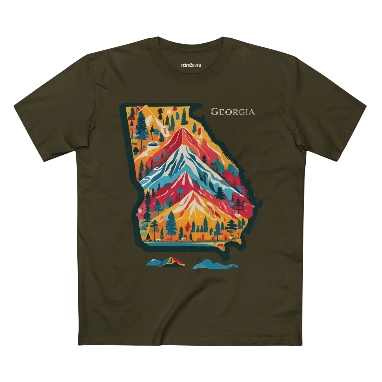 Georgia US State Shirts Unisex Premium Cotton Tee With Original Art Design From Retro2Nova