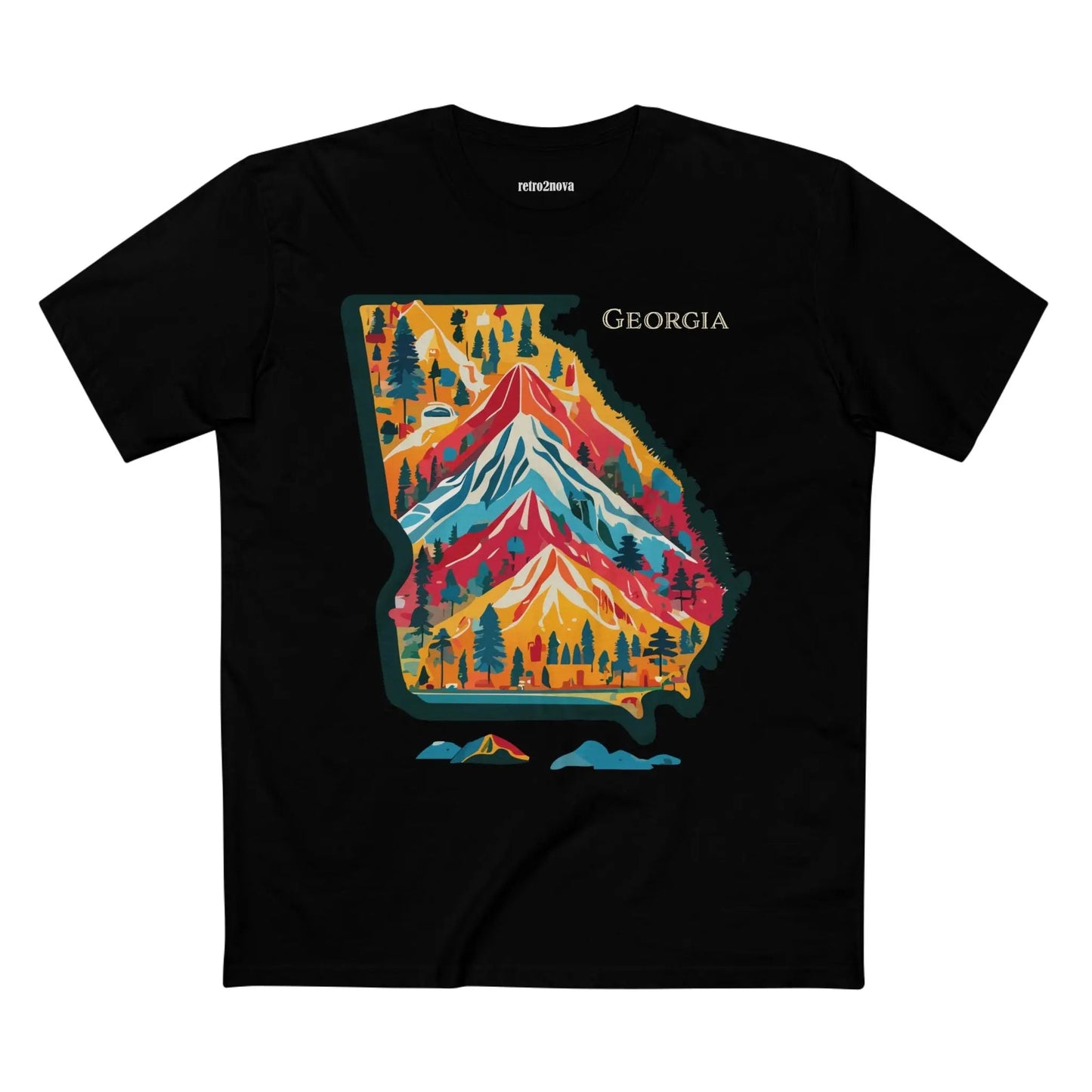 Georgia US State Shirts Unisex Premium Cotton Tee With Original Art Design From Retro2Nova