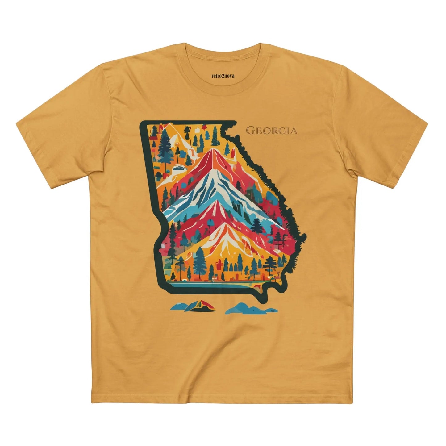 Georgia US State Shirts Unisex Premium Cotton Tee With Original Art Design From Retro2Nova