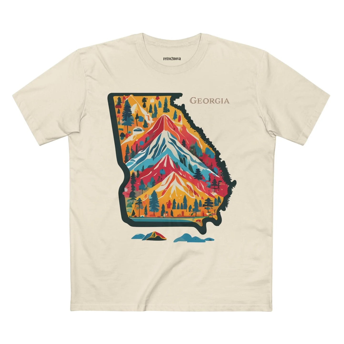 Georgia US State Shirts Unisex Premium Cotton Tee With Original Art Design From Retro2Nova