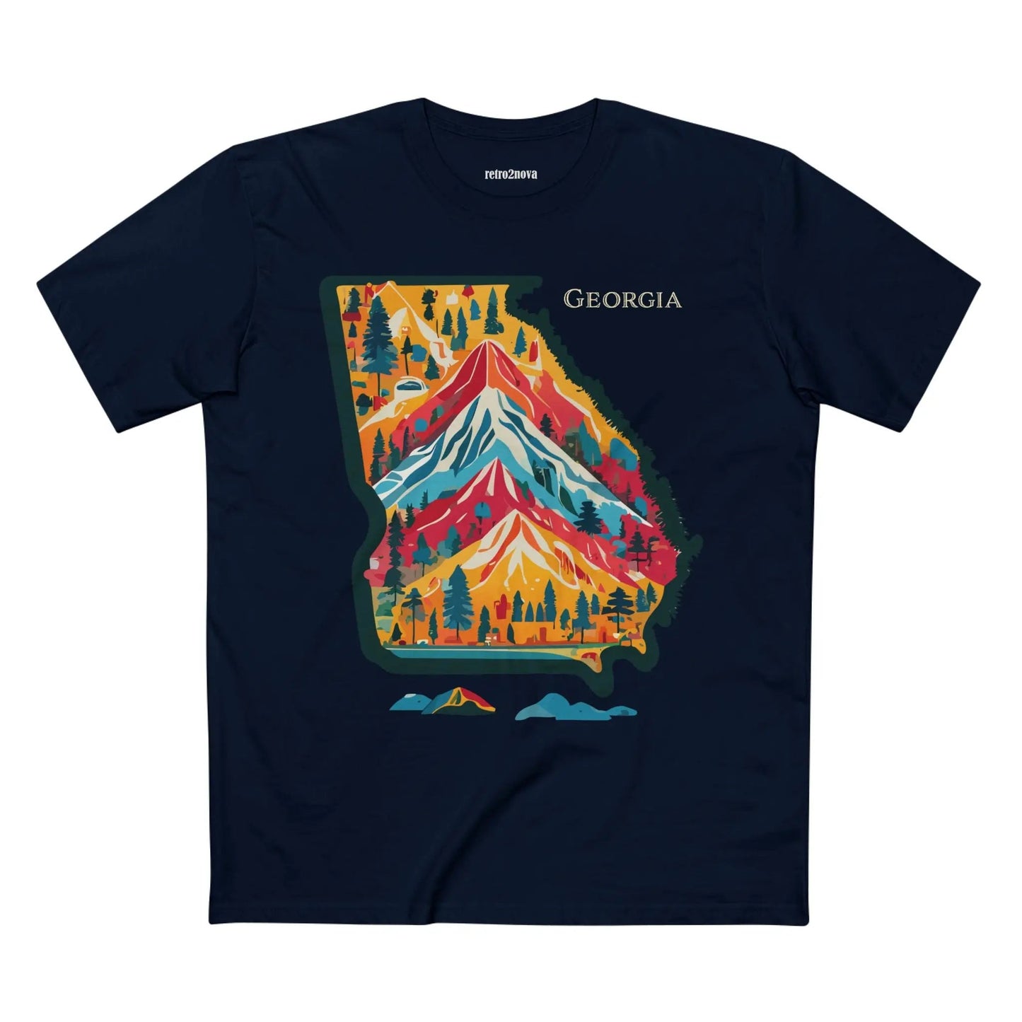 Georgia US State Shirts Unisex Premium Cotton Tee With Original Art Design From Retro2Nova