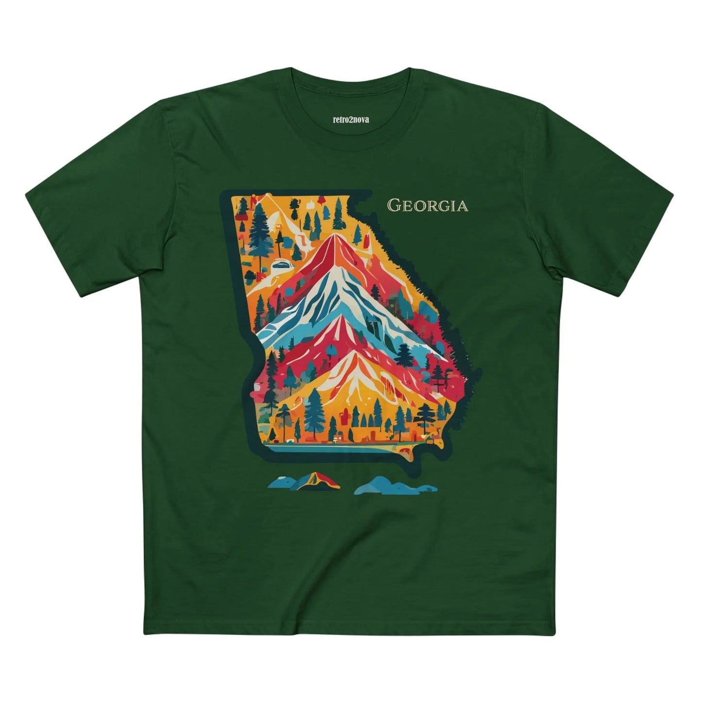 Georgia US State Shirts Unisex Premium Cotton Tee With Original Art Design From Retro2Nova