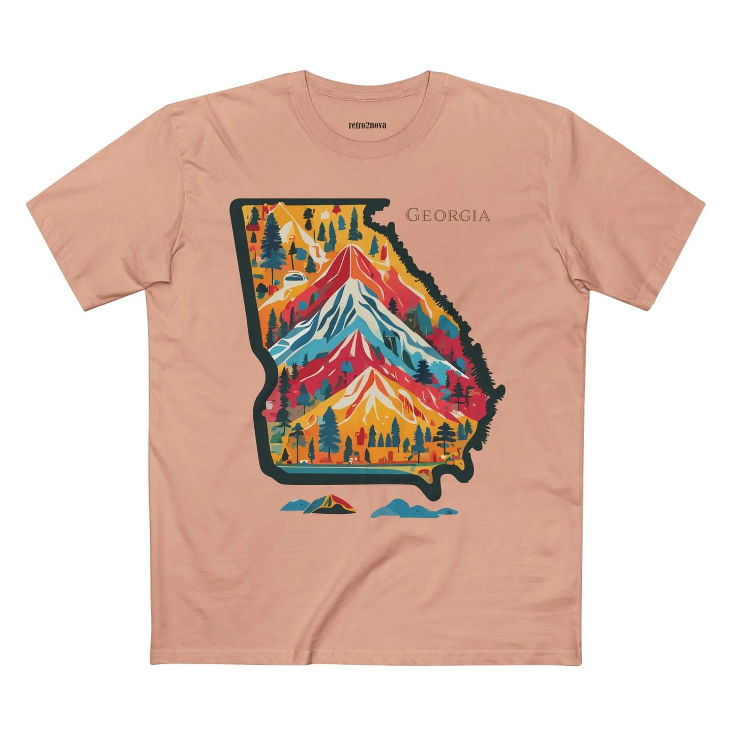 Georgia US State Shirts Unisex Premium Cotton Tee With Original Art Design From Retro2Nova