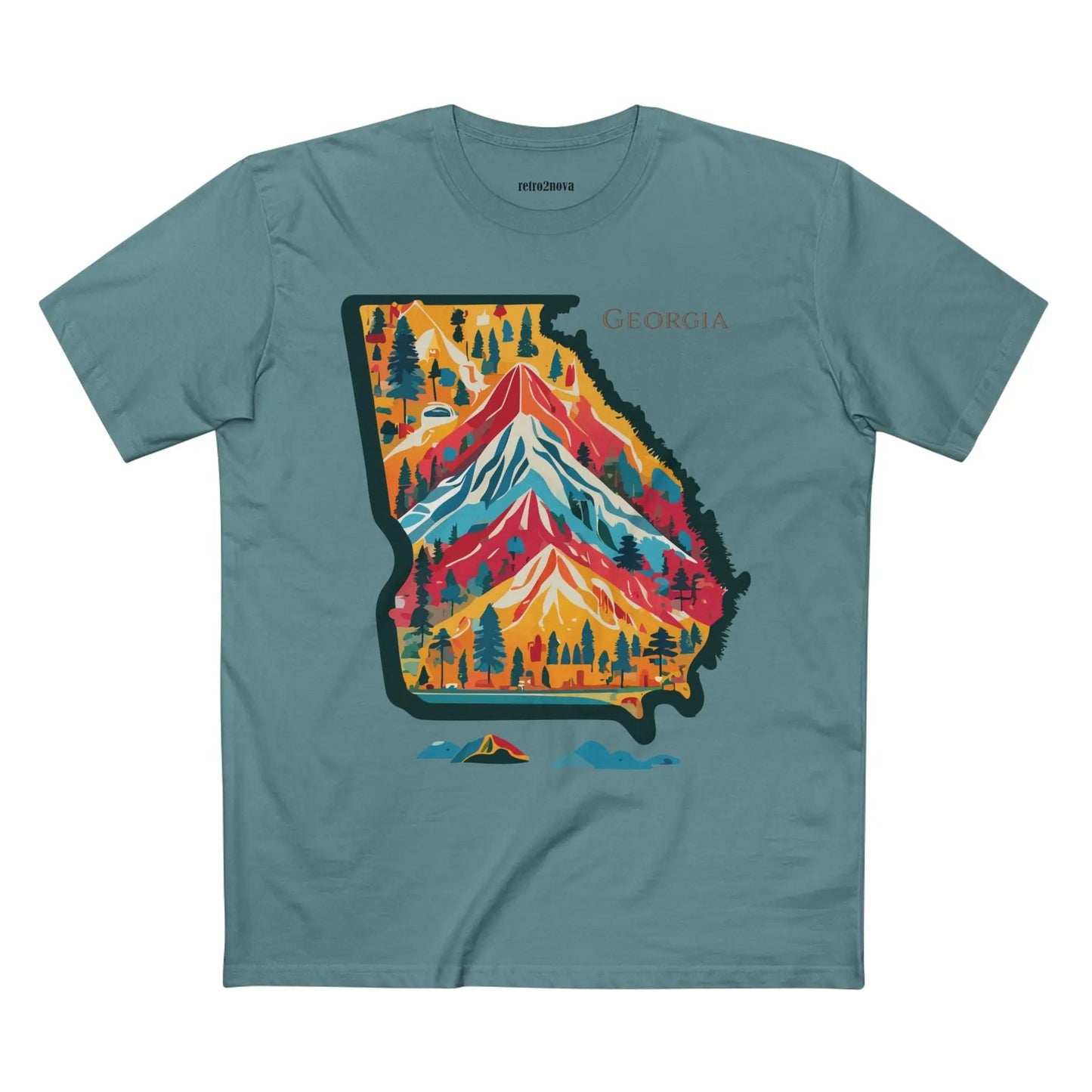 Georgia US State Shirts Unisex Premium Cotton Tee With Original Art Design From Retro2Nova