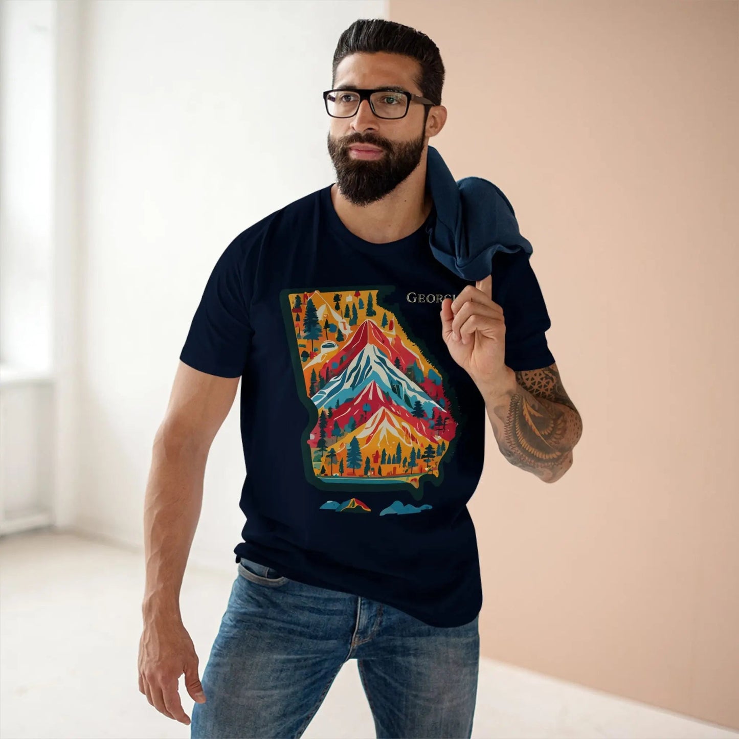 Georgia US State Shirts Unisex Premium Cotton Tee With Original Art Design From Retro2Nova