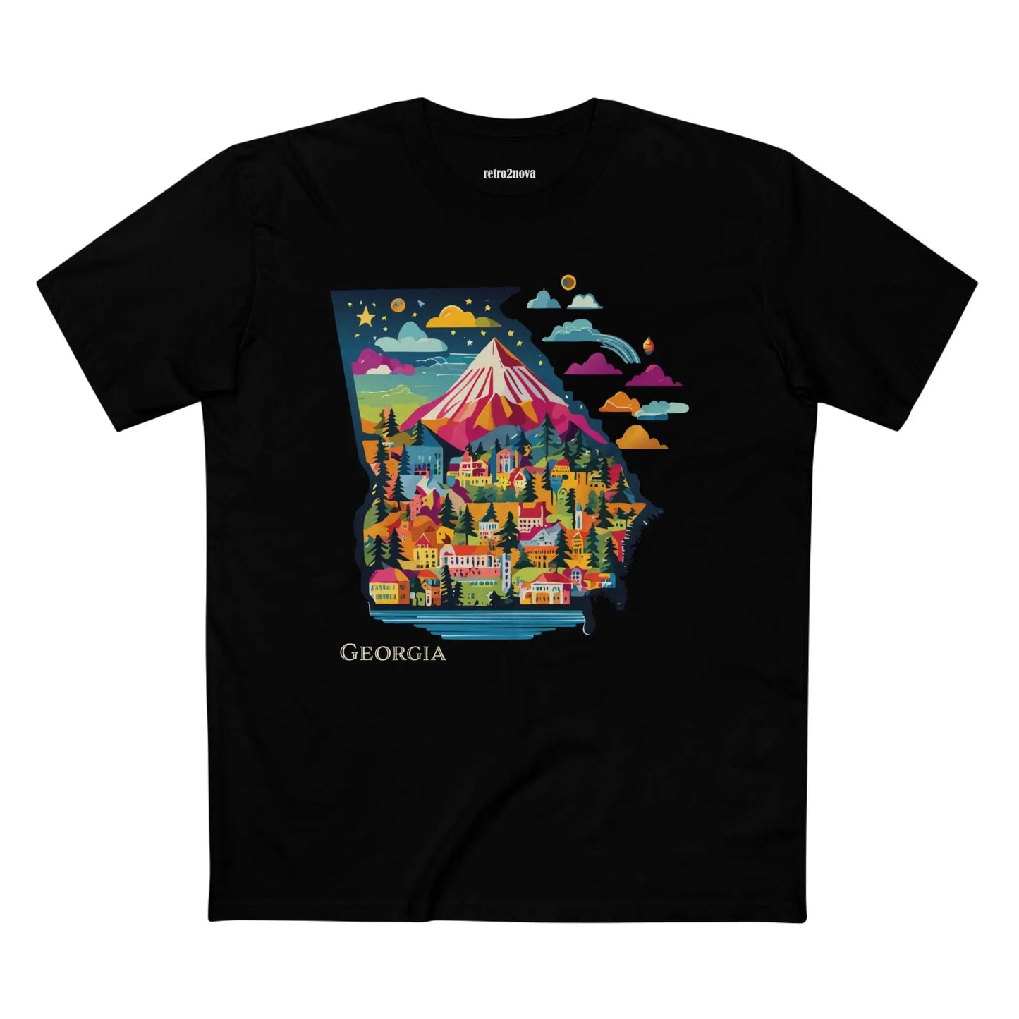 Georgia State Shirt Unisex Premium Cotton Tee with Original Art by Retro2Nova Art Collection