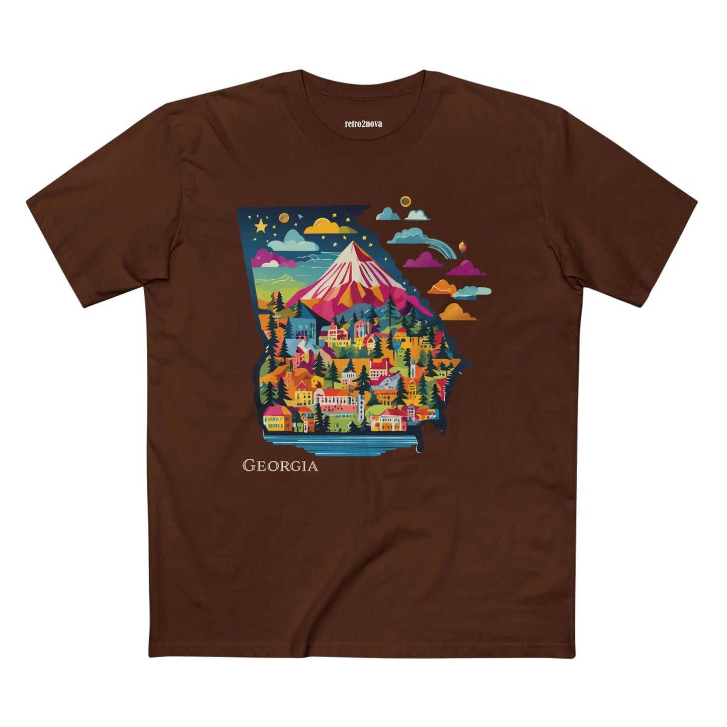 Georgia State Shirt Unisex Premium Cotton Tee with Original Art by Retro2Nova Art Collection