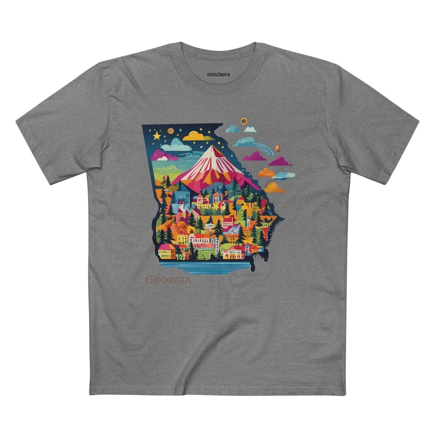 Georgia State Shirt Unisex Premium Cotton Tee with Original Art by Retro2Nova Art Collection