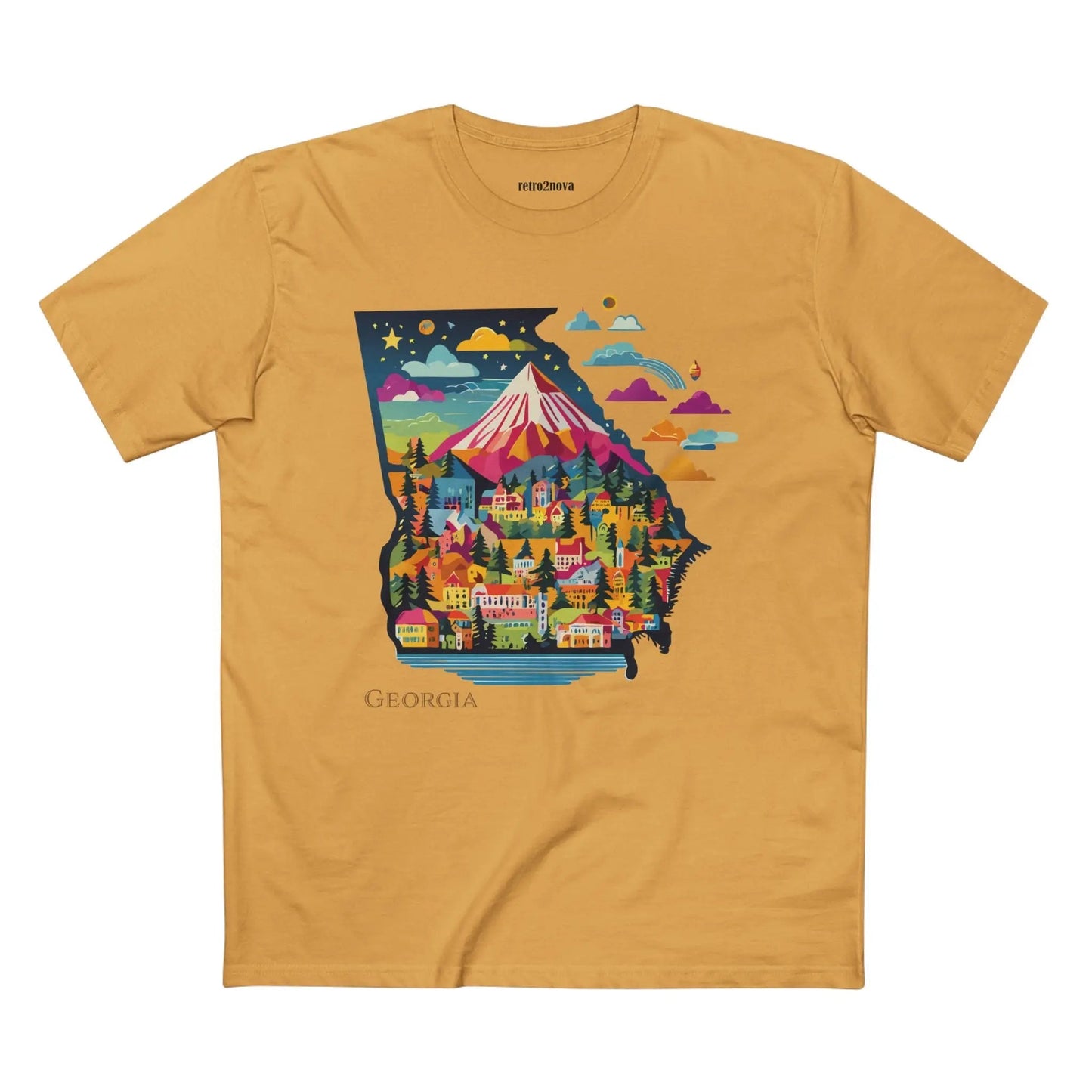 Georgia State Shirt Unisex Premium Cotton Tee with Original Art by Retro2Nova Art Collection