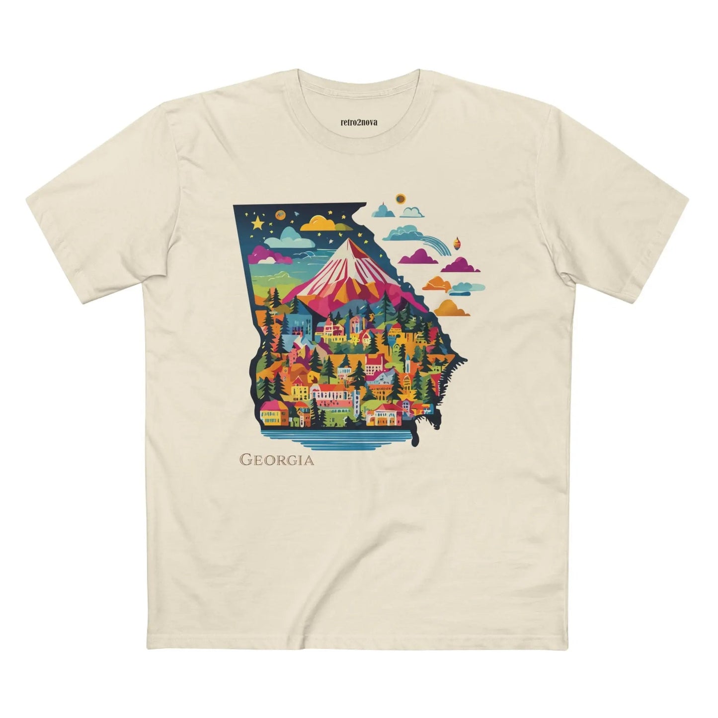 Georgia State Shirt Unisex Premium Cotton Tee with Original Art by Retro2Nova Art Collection