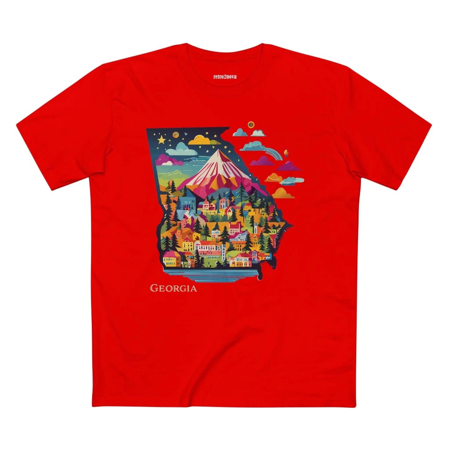 Georgia State Shirt Unisex Premium Cotton Tee with Original Art by Retro2Nova Art Collection