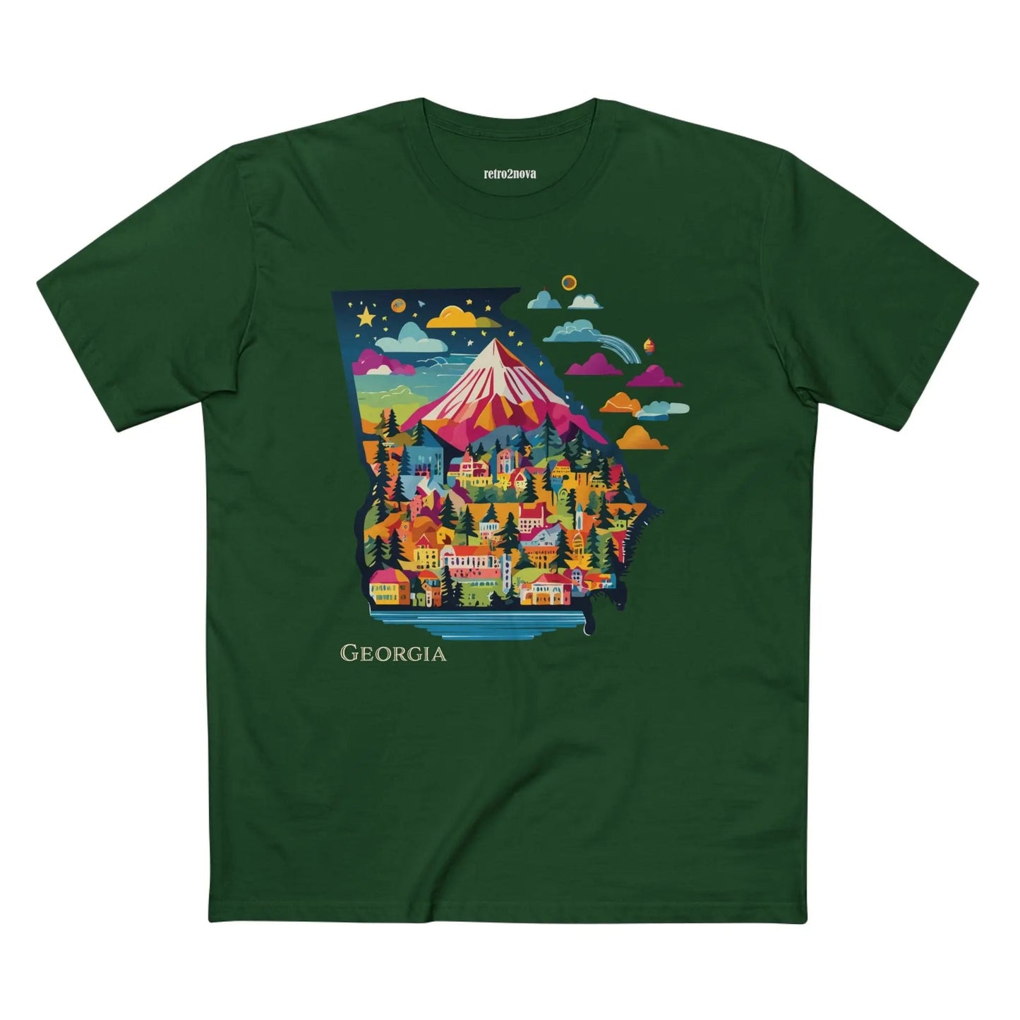 Georgia State Shirt Unisex Premium Cotton Tee with Original Art by Retro2Nova Art Collection