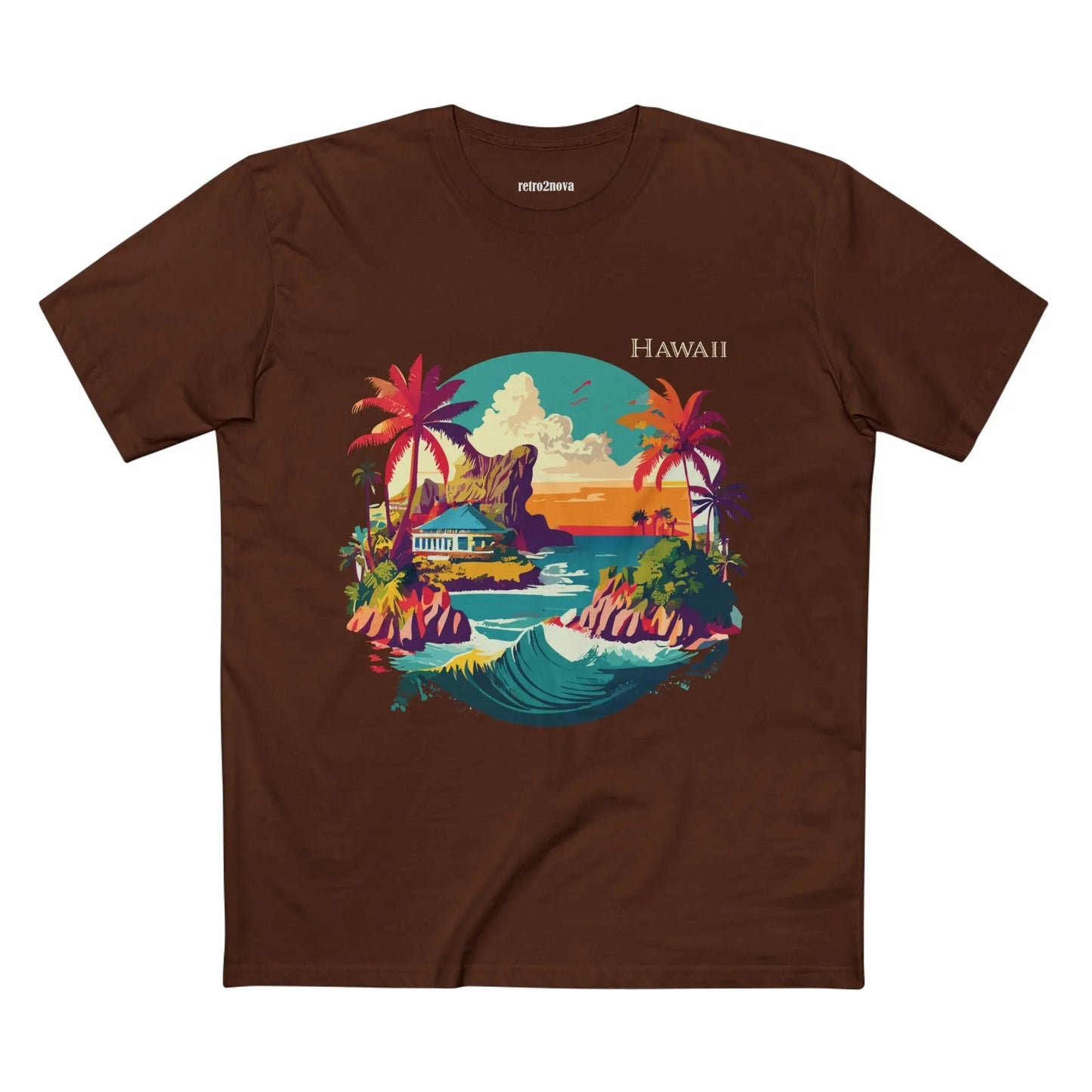 US State Shirts Hawaii Shirt Unisex Premium Cotton Tee With Original Art Design Retro2Nova