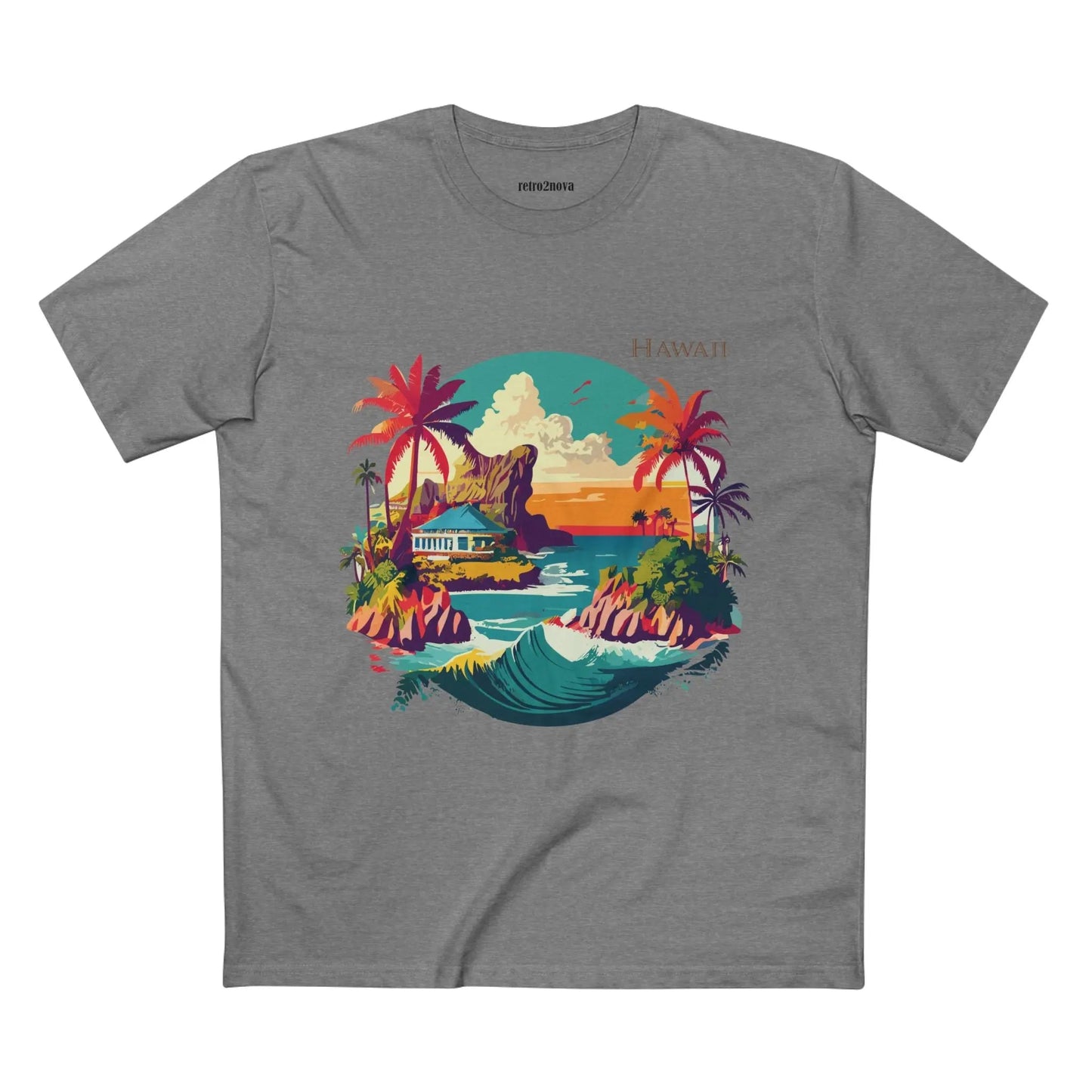 US State Shirts Hawaii Shirt Unisex Premium Cotton Tee With Original Art Design Retro2Nova