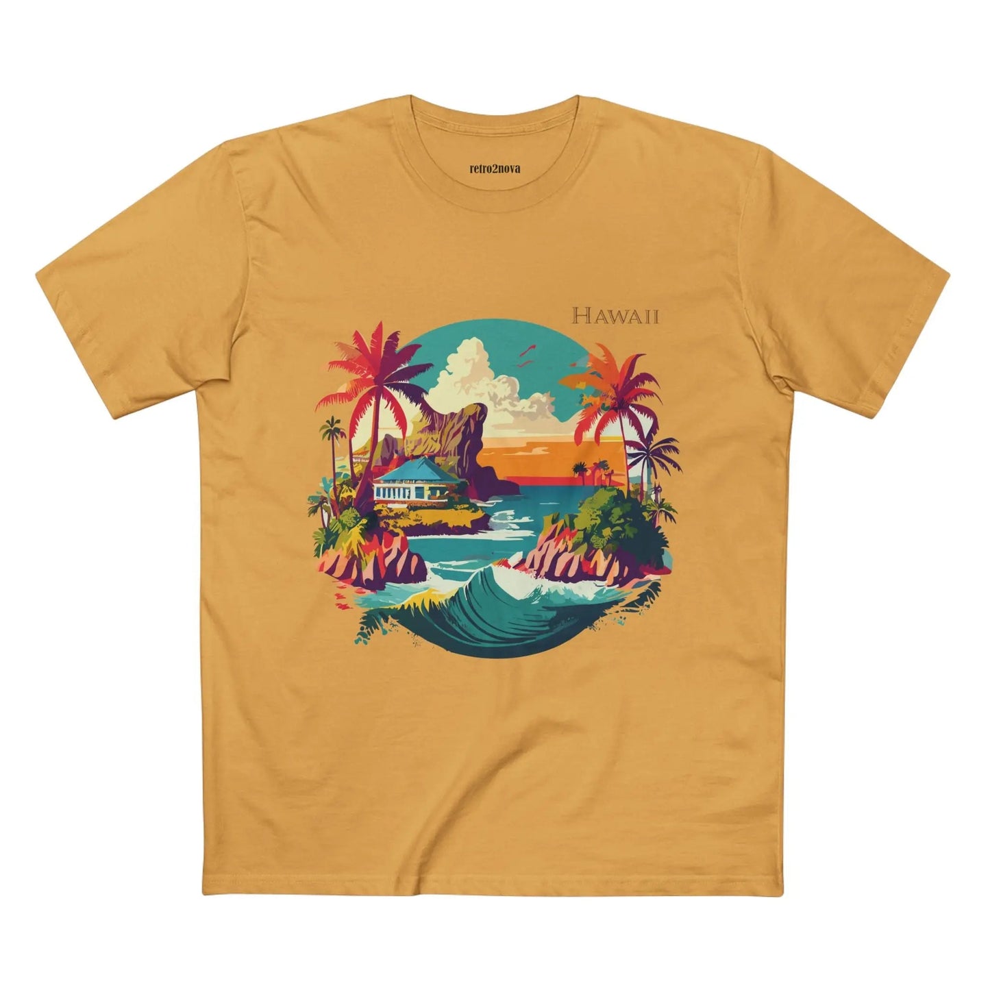 US State Shirts Hawaii Shirt Unisex Premium Cotton Tee With Original Art Design Retro2Nova