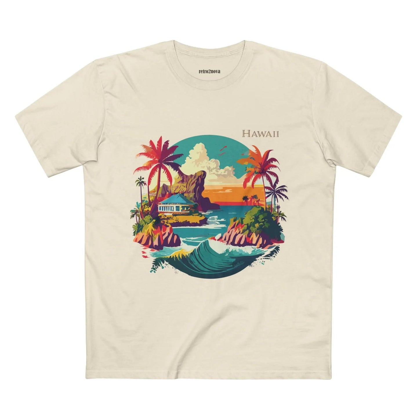 US State Shirts Hawaii Shirt Unisex Premium Cotton Tee With Original Art Design Retro2Nova