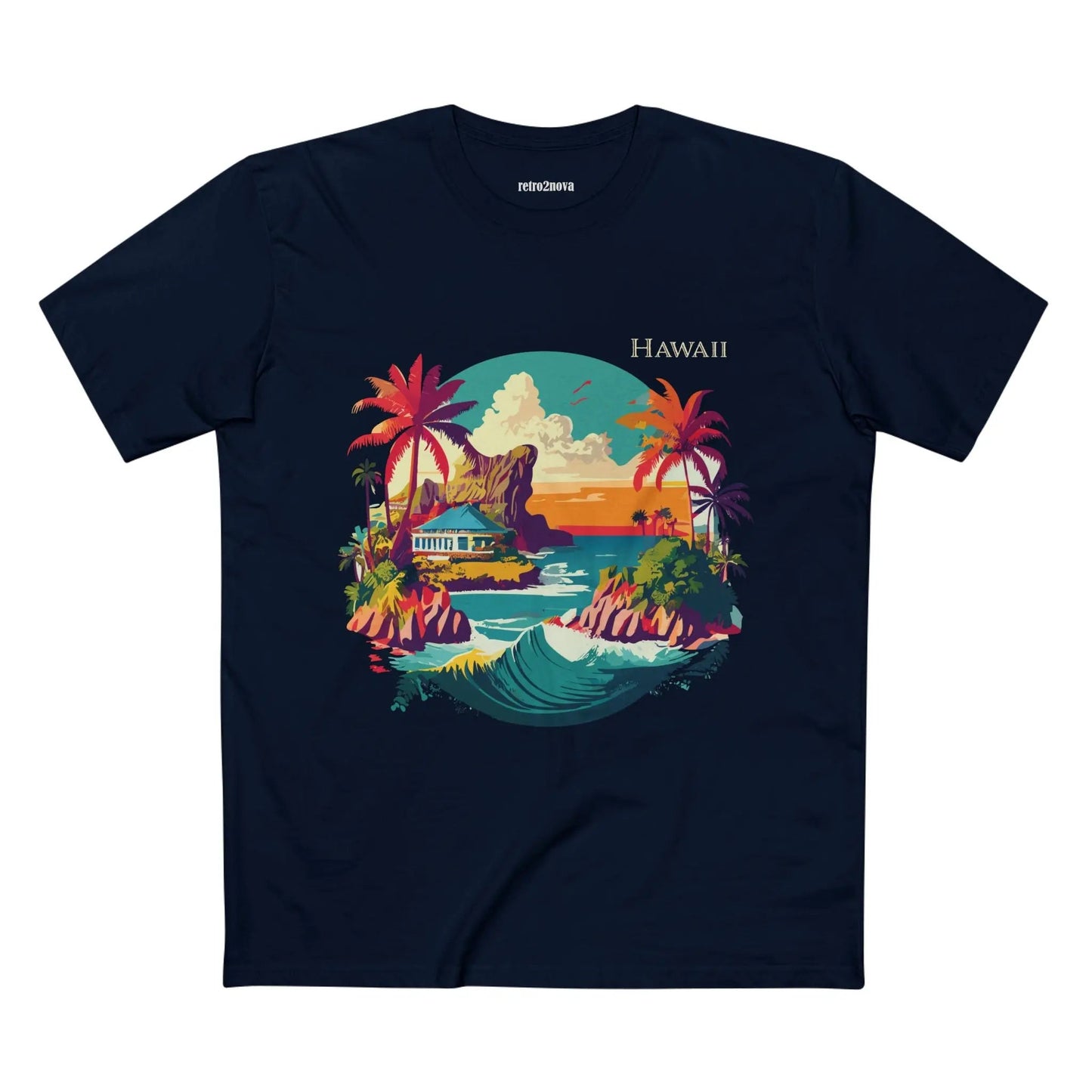 US State Shirts Hawaii Shirt Unisex Premium Cotton Tee With Original Art Design Retro2Nova