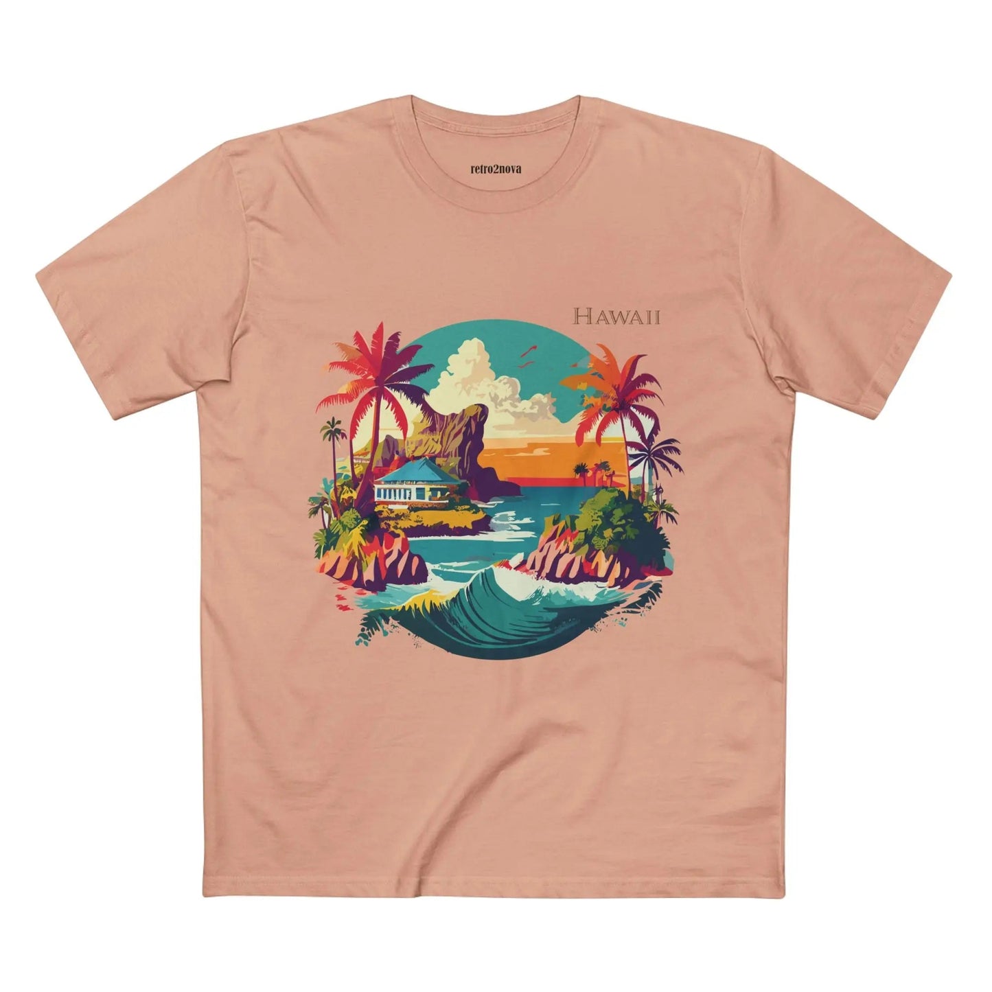 US State Shirts Hawaii Shirt Unisex Premium Cotton Tee With Original Art Design Retro2Nova