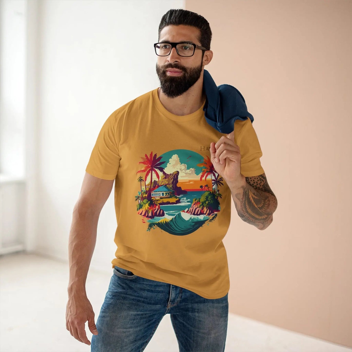 US State Shirts Hawaii Shirt Unisex Premium Cotton Tee With Original Art Design Retro2Nova
