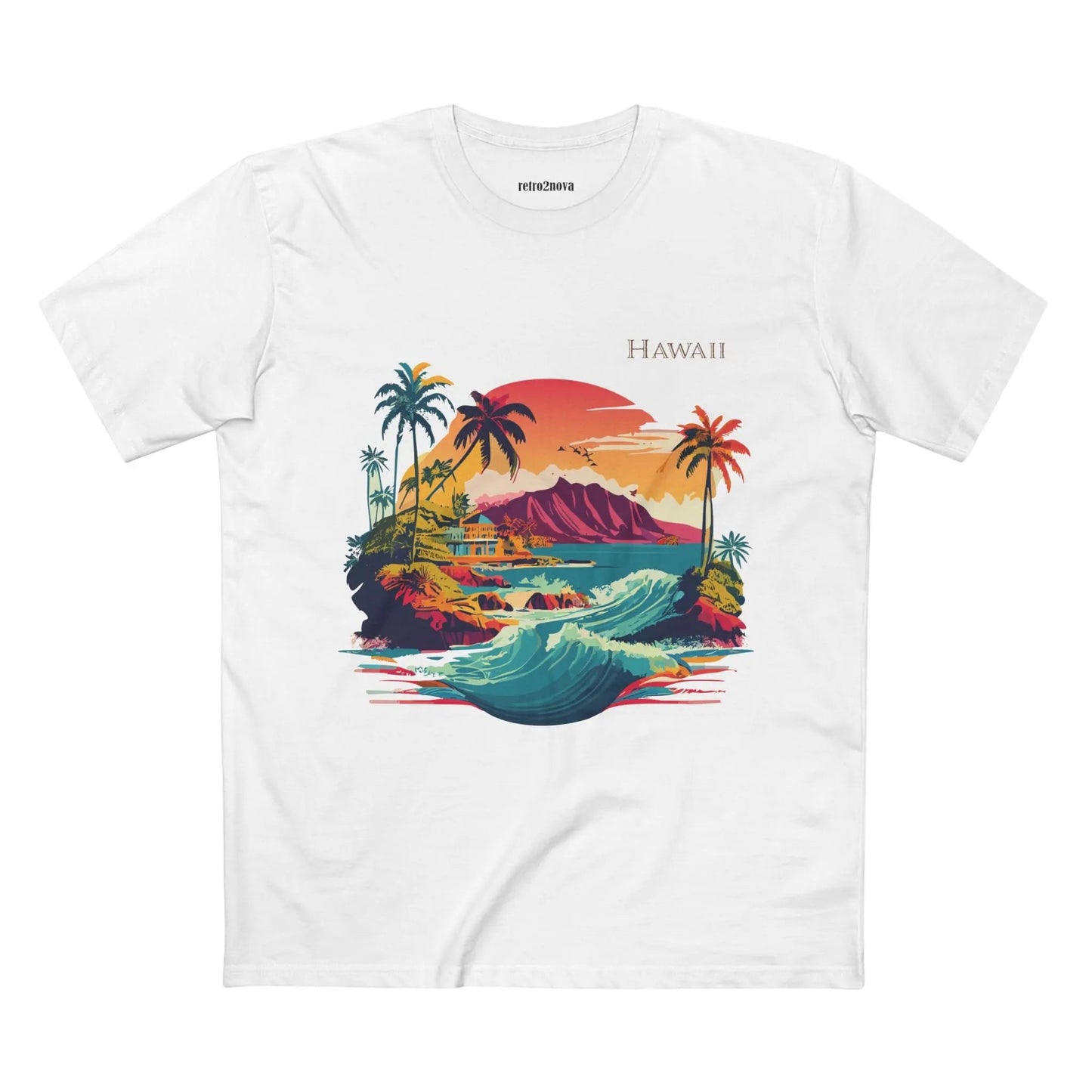 Hawaii State Shirt Unisex Premium Cotton Tee With Original Art Design Retro2Nova