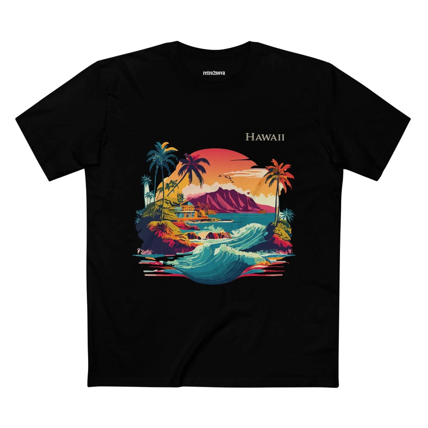 Hawaii State Shirt Unisex Premium Cotton Tee With Original Art Design Retro2Nova