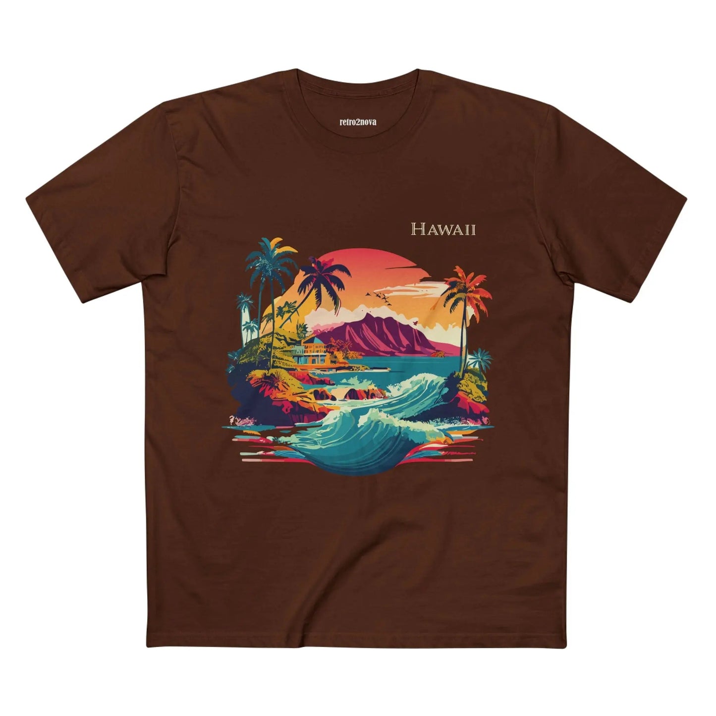 Hawaii State Shirt Unisex Premium Cotton Tee With Original Art Design Retro2Nova