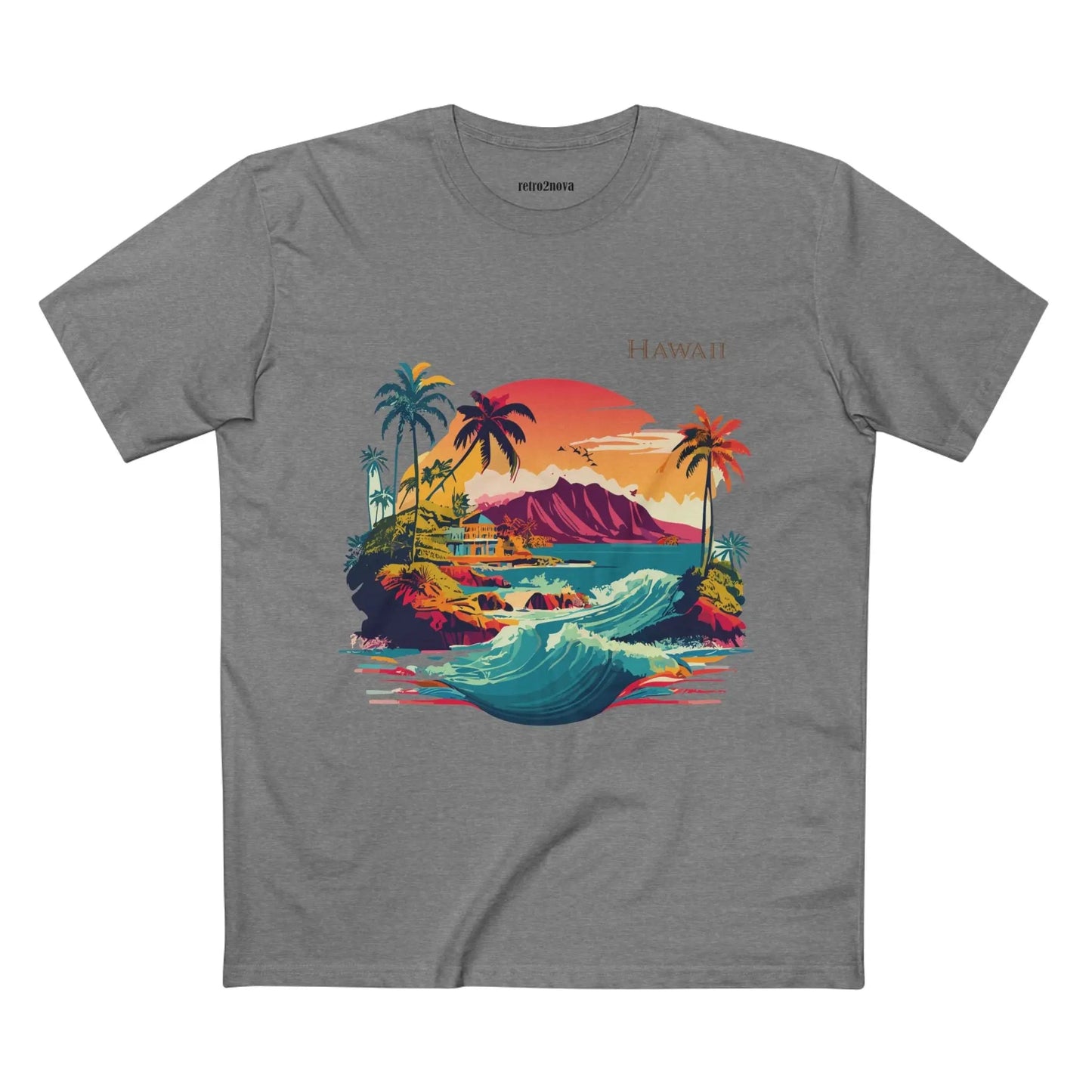 Hawaii State Shirt Unisex Premium Cotton Tee With Original Art Design Retro2Nova