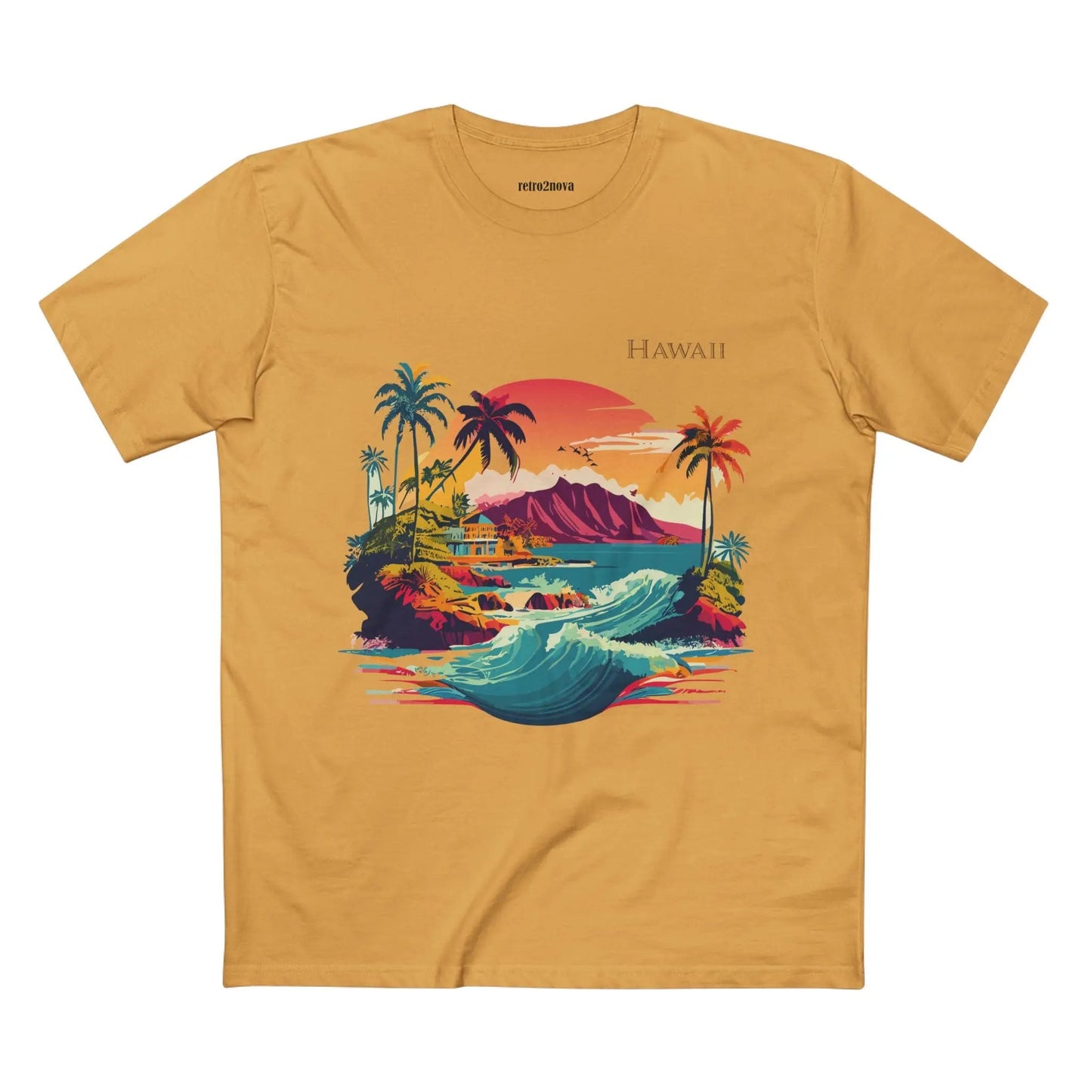 Hawaii State Shirt Unisex Premium Cotton Tee With Original Art Design Retro2Nova