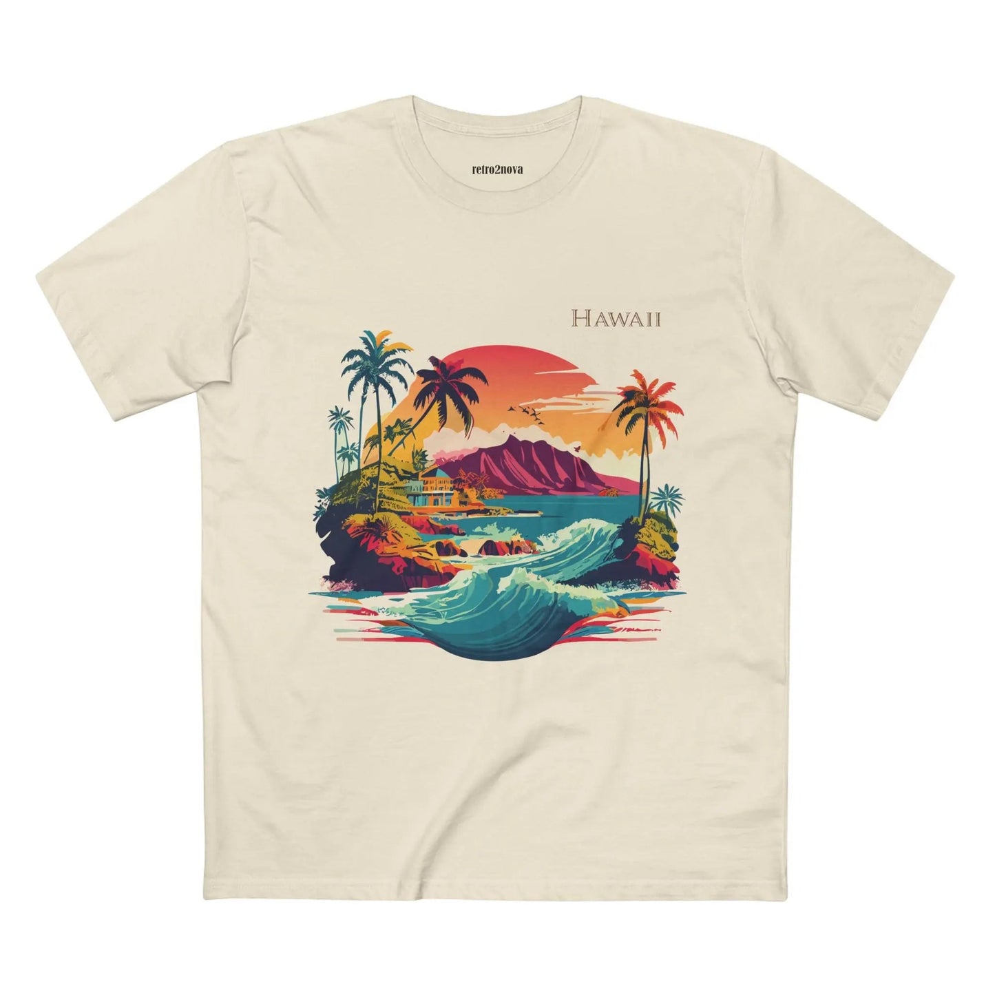 Hawaii State Shirt Unisex Premium Cotton Tee With Original Art Design Retro2Nova