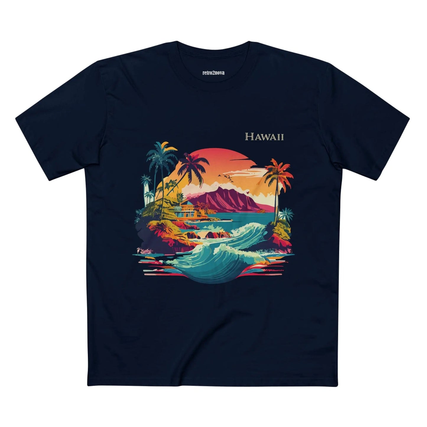 Hawaii State Shirt Unisex Premium Cotton Tee With Original Art Design Retro2Nova