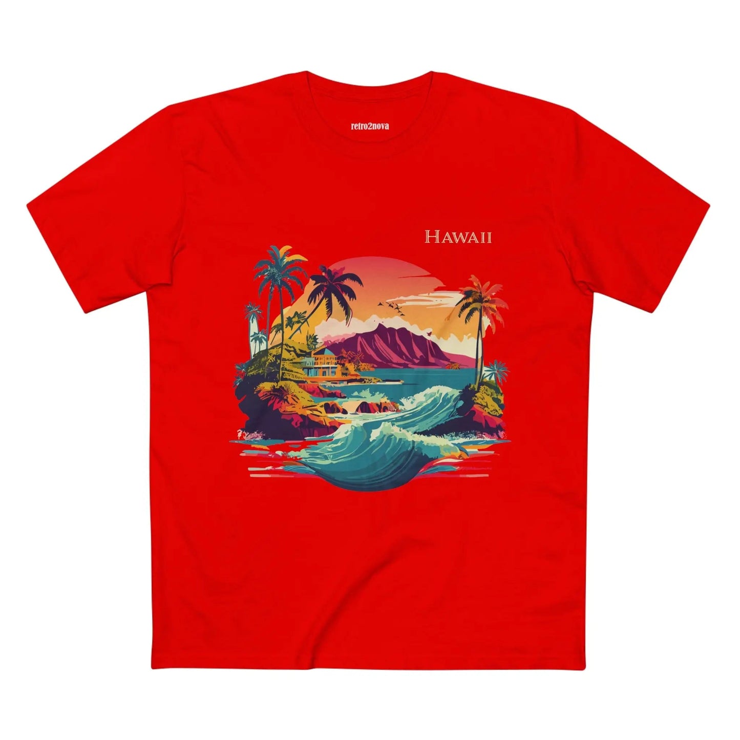 Hawaii State Shirt Unisex Premium Cotton Tee With Original Art Design Retro2Nova