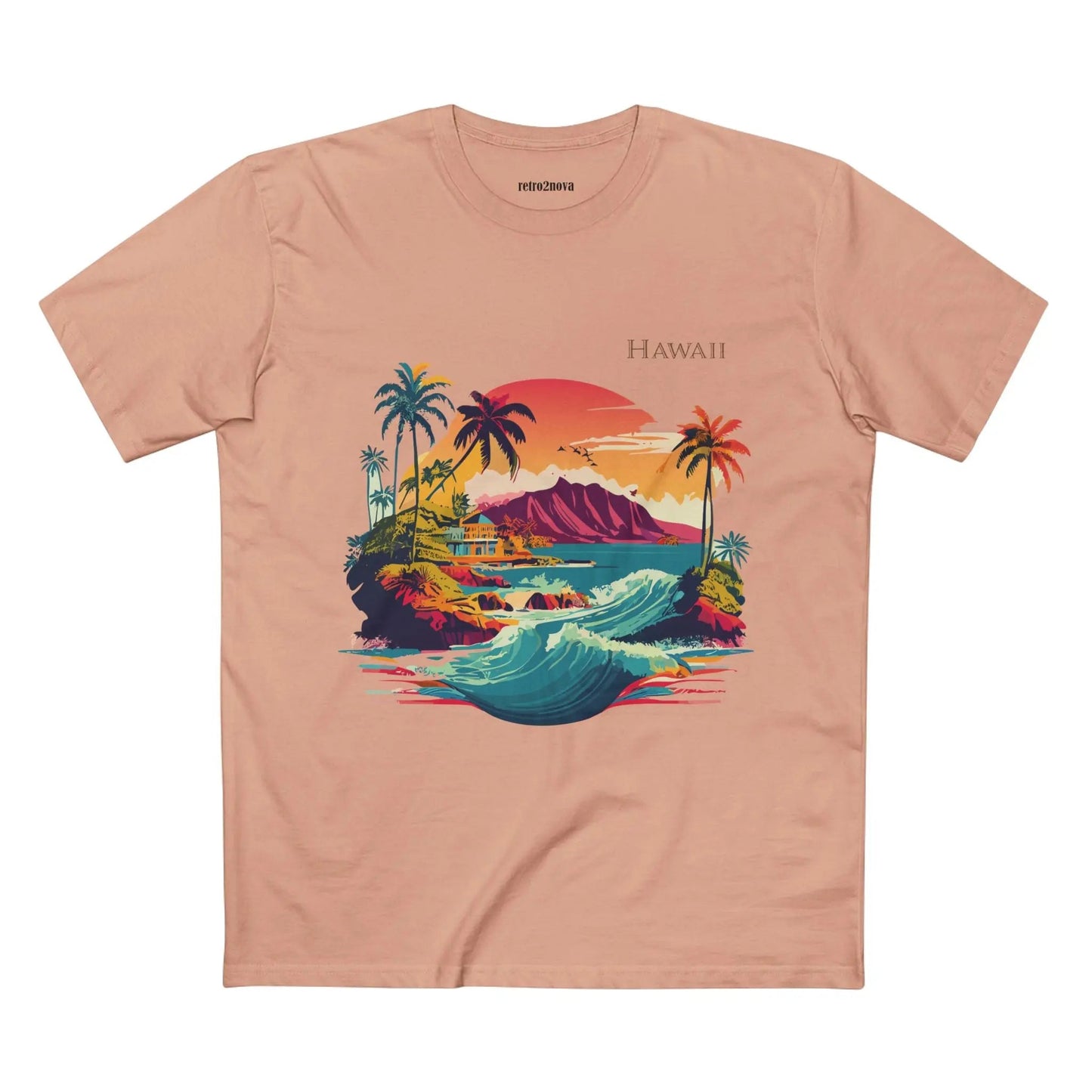 Hawaii State Shirt Unisex Premium Cotton Tee With Original Art Design Retro2Nova
