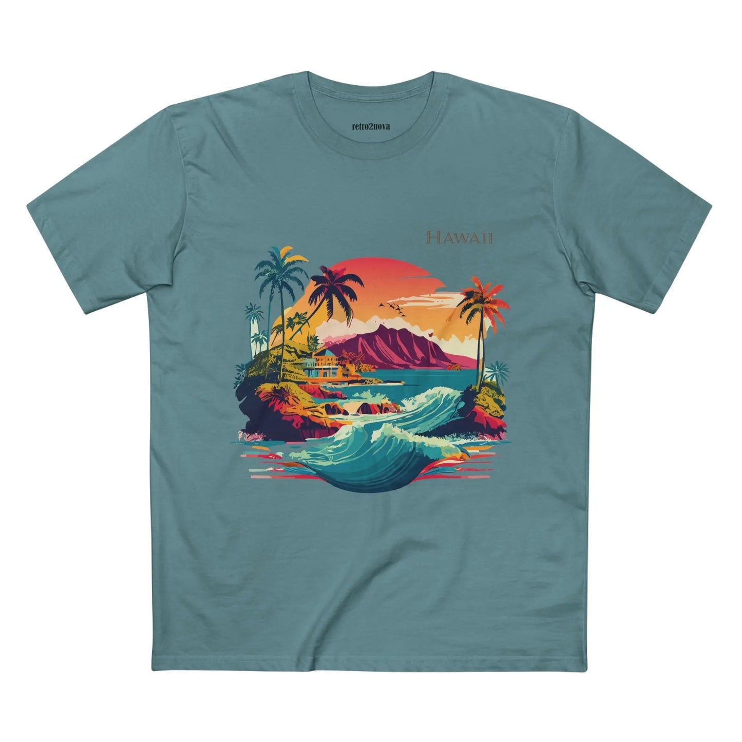 Hawaii State Shirt Unisex Premium Cotton Tee With Original Art Design Retro2Nova