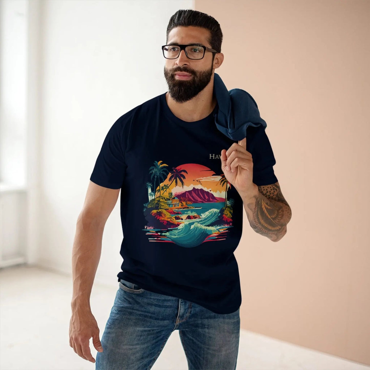 Hawaii State Shirt Unisex Premium Cotton Tee With Original Art Design Retro2Nova