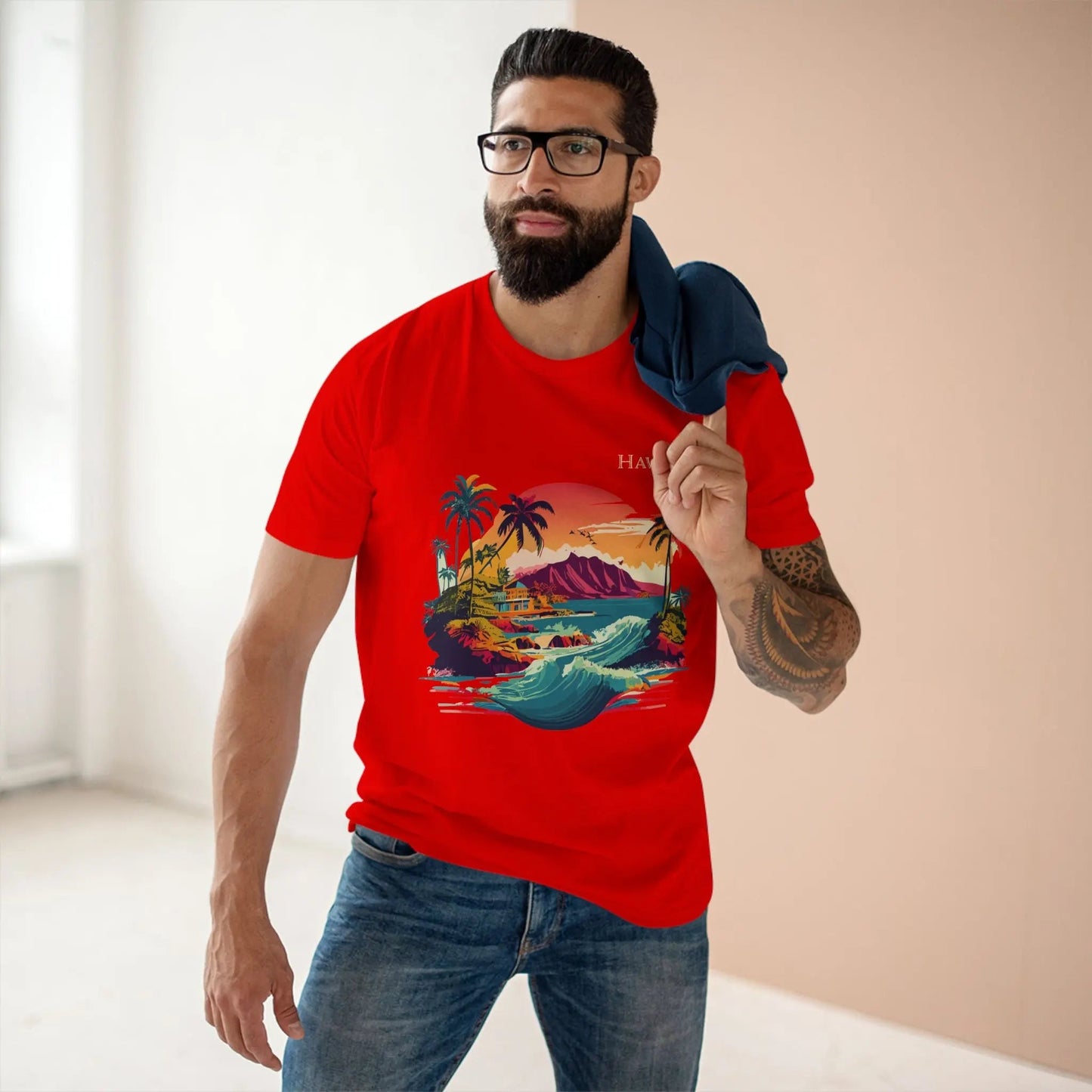Hawaii State Shirt Unisex Premium Cotton Tee With Original Art Design Retro2Nova