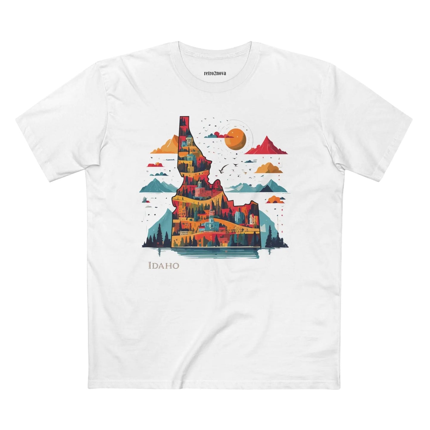Idaho State Shirt Unisex Premium Cotton Art Tee From Retro2Nova Art Collection Exclusive Edition