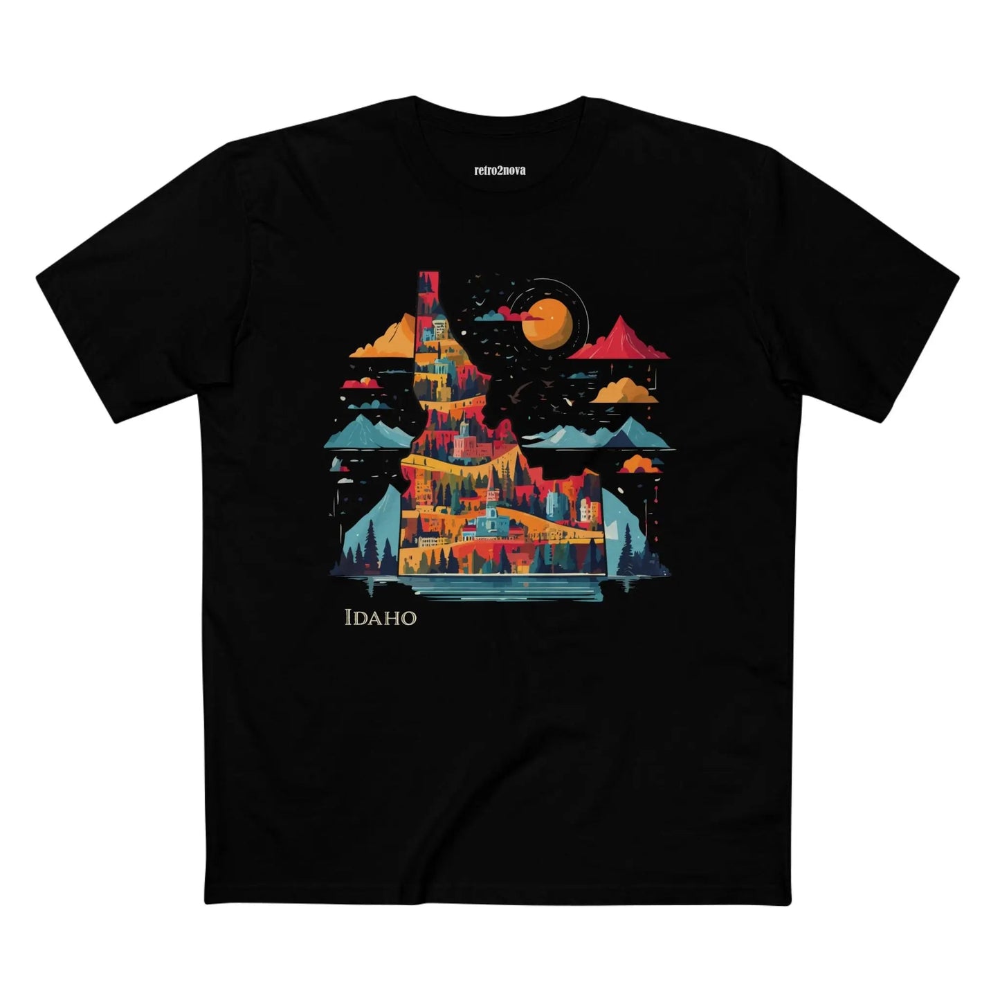 Idaho State Shirt Unisex Premium Cotton Art Tee From Retro2Nova Art Collection Exclusive Edition